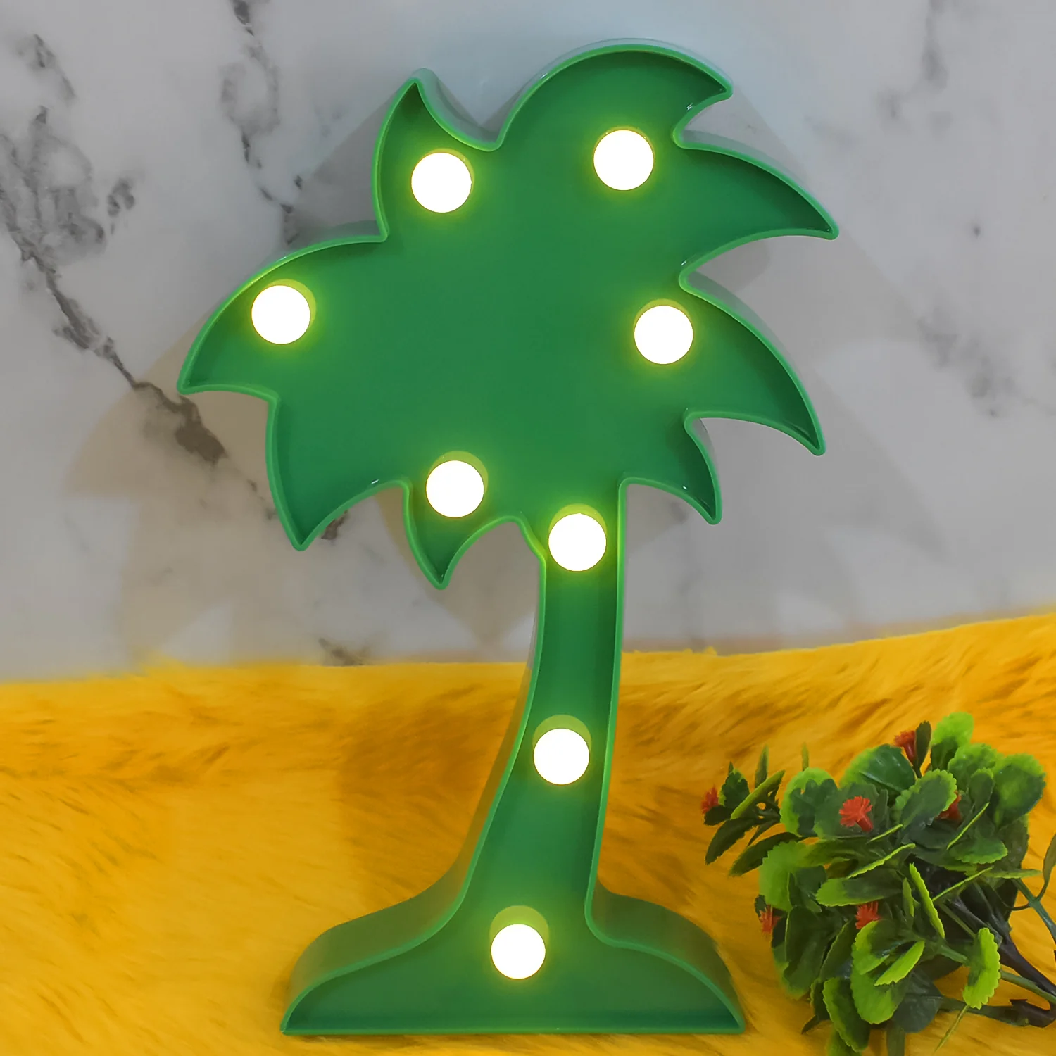 LED Night Light Coconut Tree Light Romantic Table Lamp (1 Pc / Battery Not Included) - Image 4