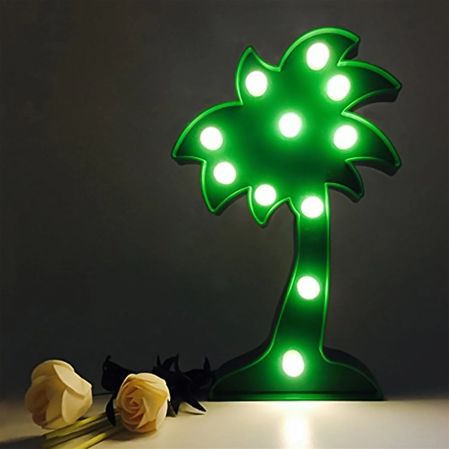 LED Night Light Coconut Tree Light Romantic Table Lamp (1 Pc / Battery Not Included) - Image 5