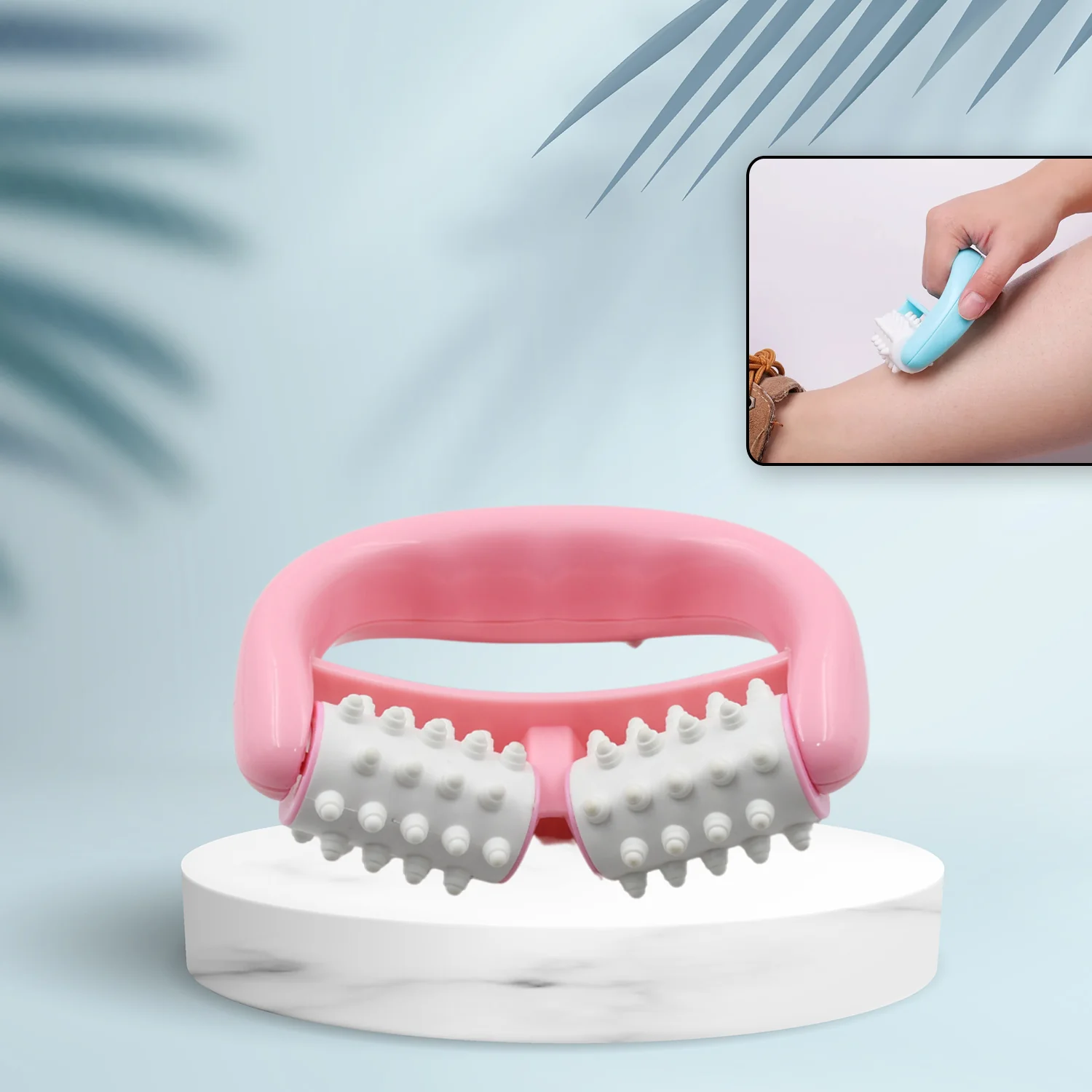 Plastic Massage Roller - 2-Roller Manual Design for Cellulite & Muscle Pain Relief - Image 3