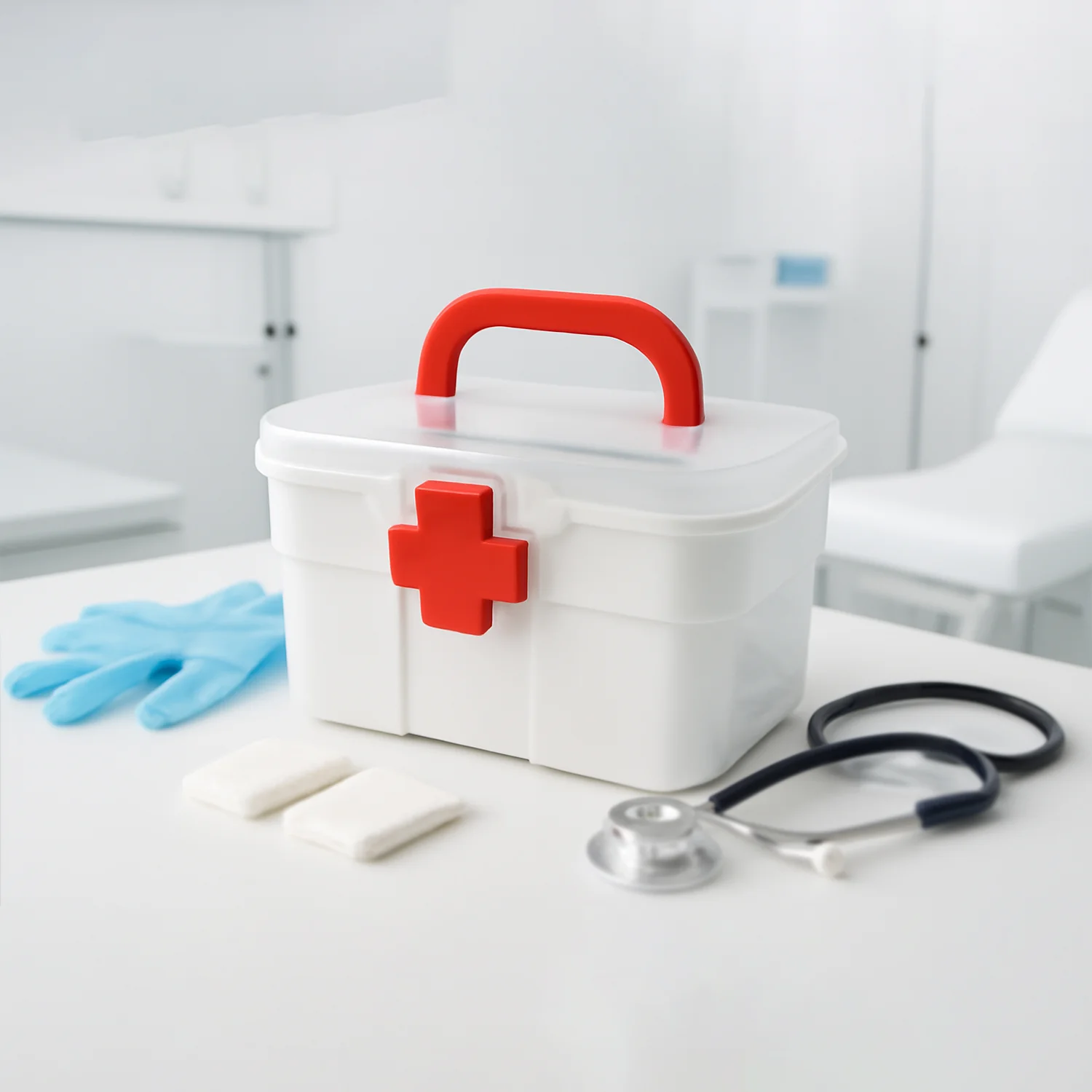 Medical Storage Box with Detachable Tray & Handle - Image 3