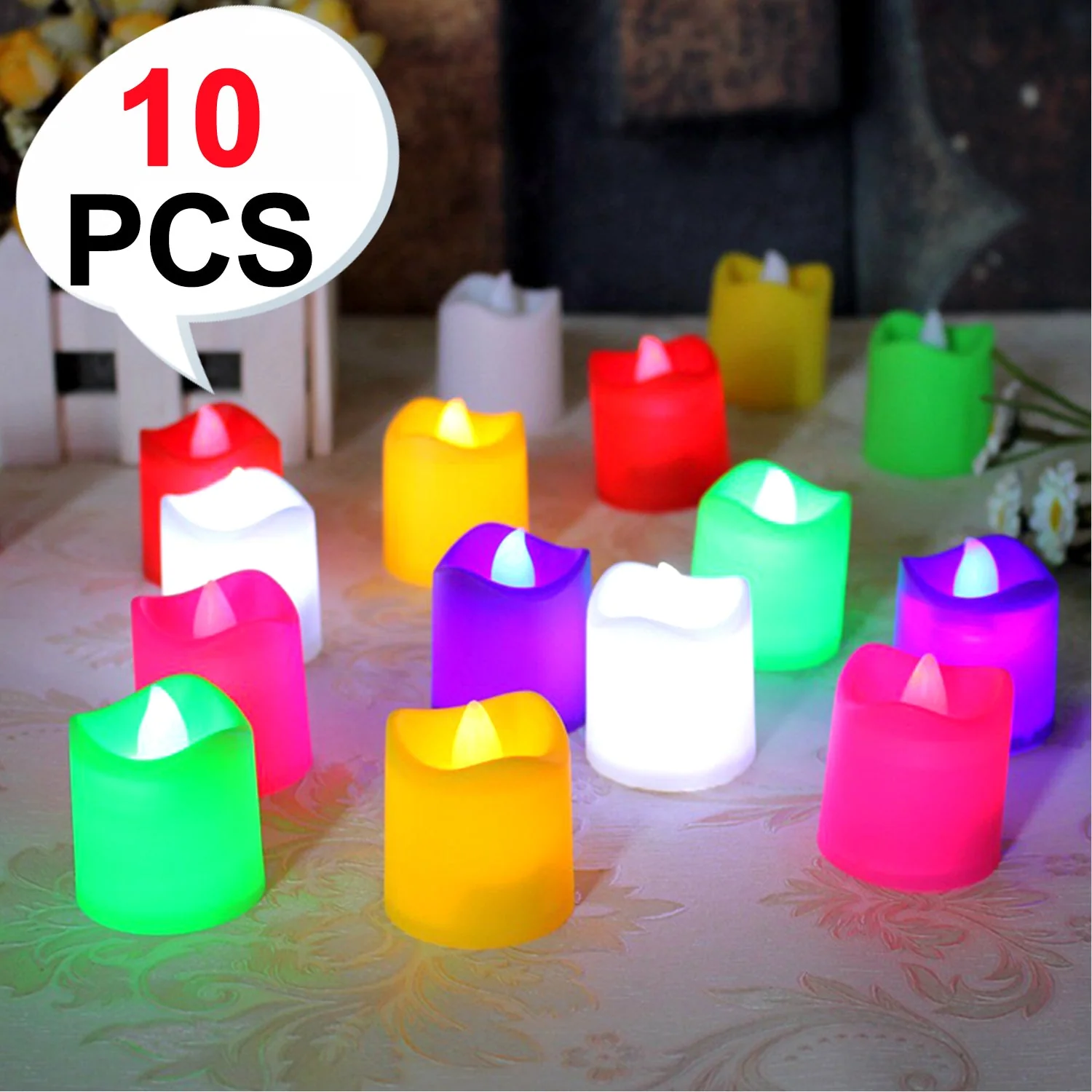 LED Tealight Candles – Battery Operated Decorative Lights (10 Pcs) - Image 8
