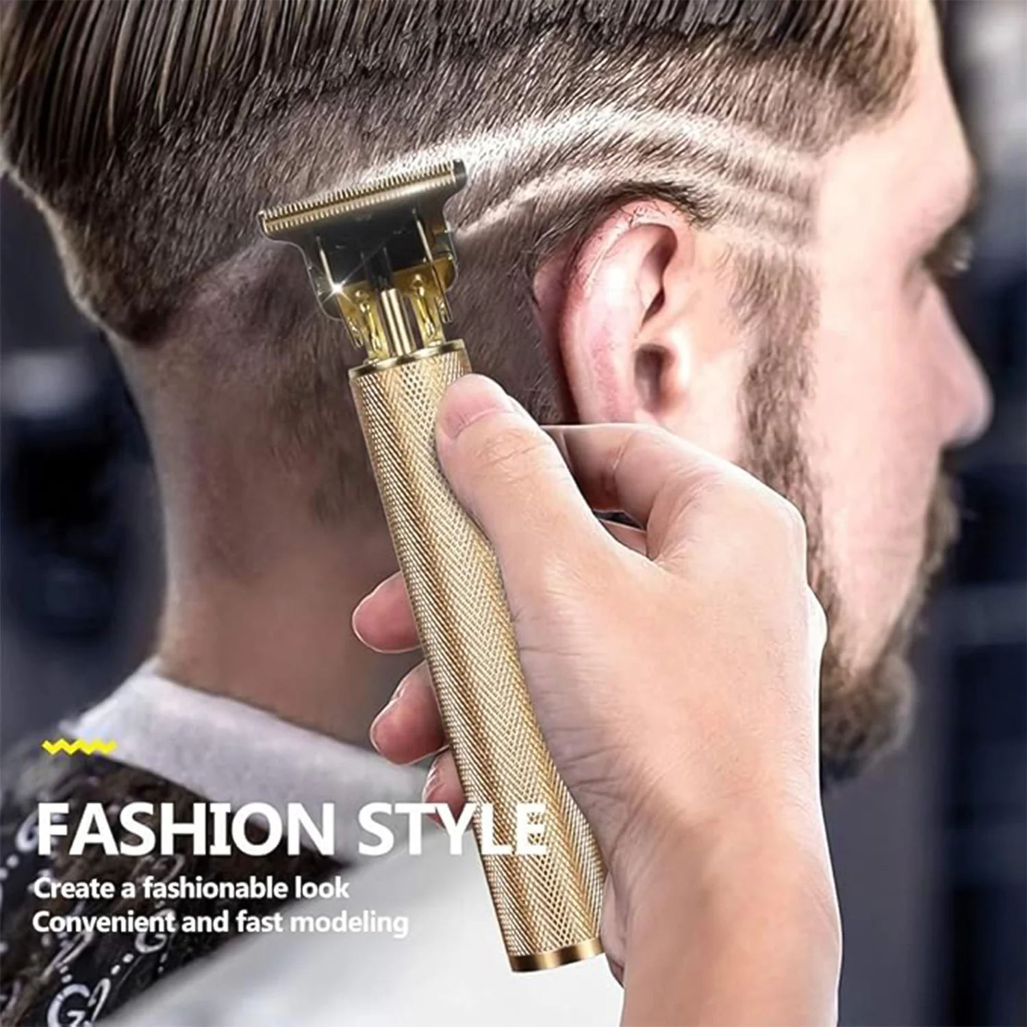 Men’s Hair Trimmer & Beard Clipper with 4 Adjustable Blades & Cleaning Brush - Image 4
