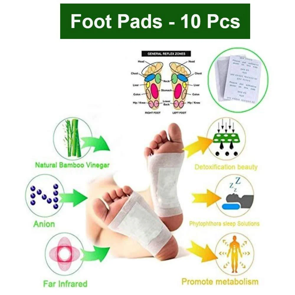 kinoki Cleansing Detox Foot Pads, Ginger & salt Foot Patch -10pcs (Free Size, White) - Image 4