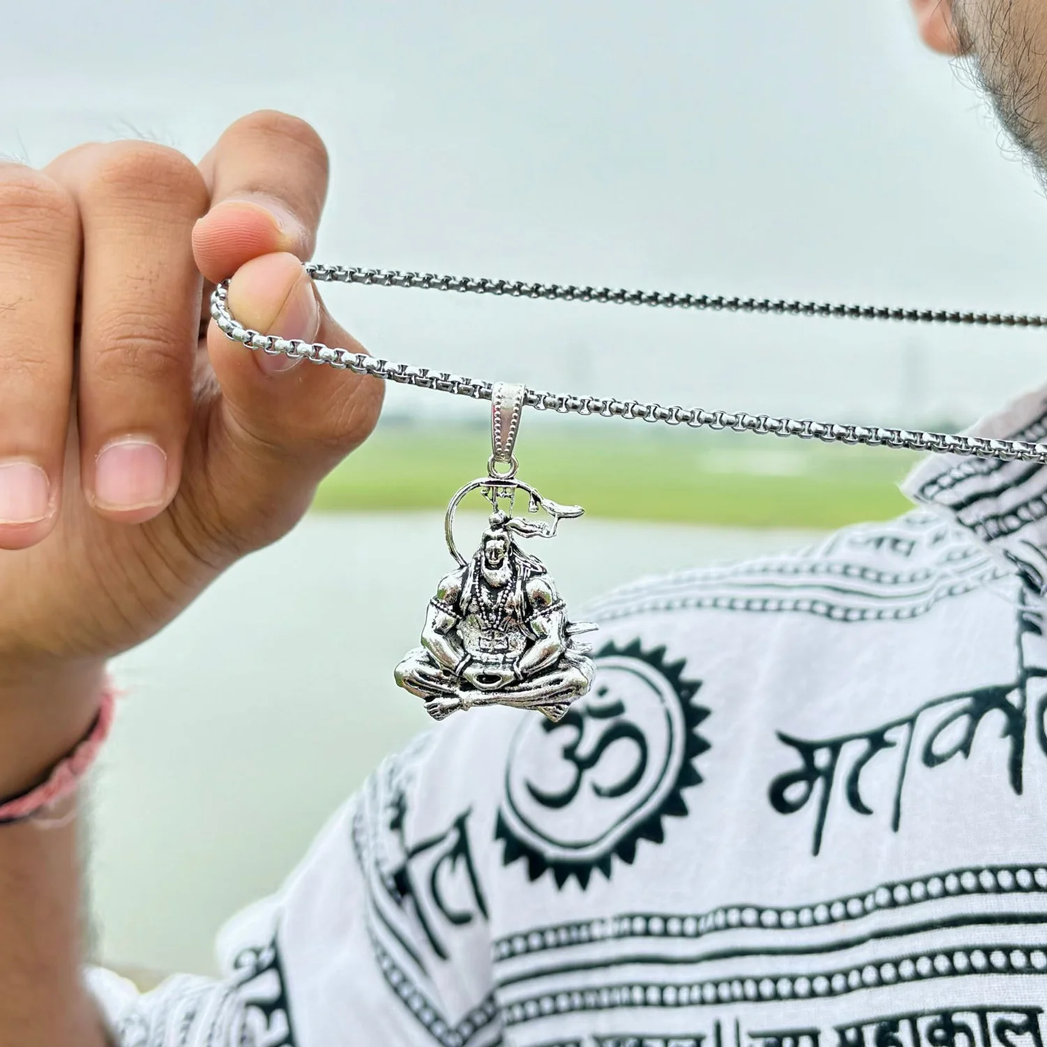 Hanuman Ji Pendant / Chain, Religious Jewellery for Men and Women (1 Pc) - Image 4