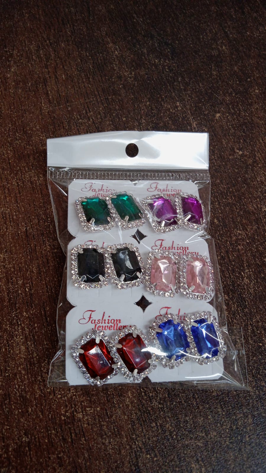Diamond Jewellery Interchangeable Triangular Shaped (6 Pari / Mix Color & Design) - Image 7