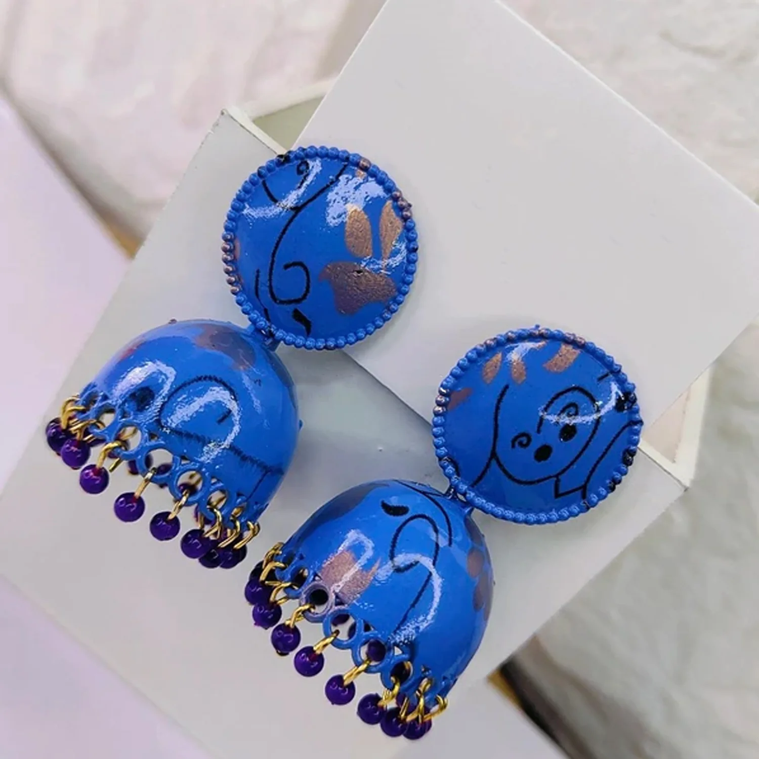 Jhumka Earrings / Buti for Women & Girls (1 Pair / Mix Color & Design) - Image 5