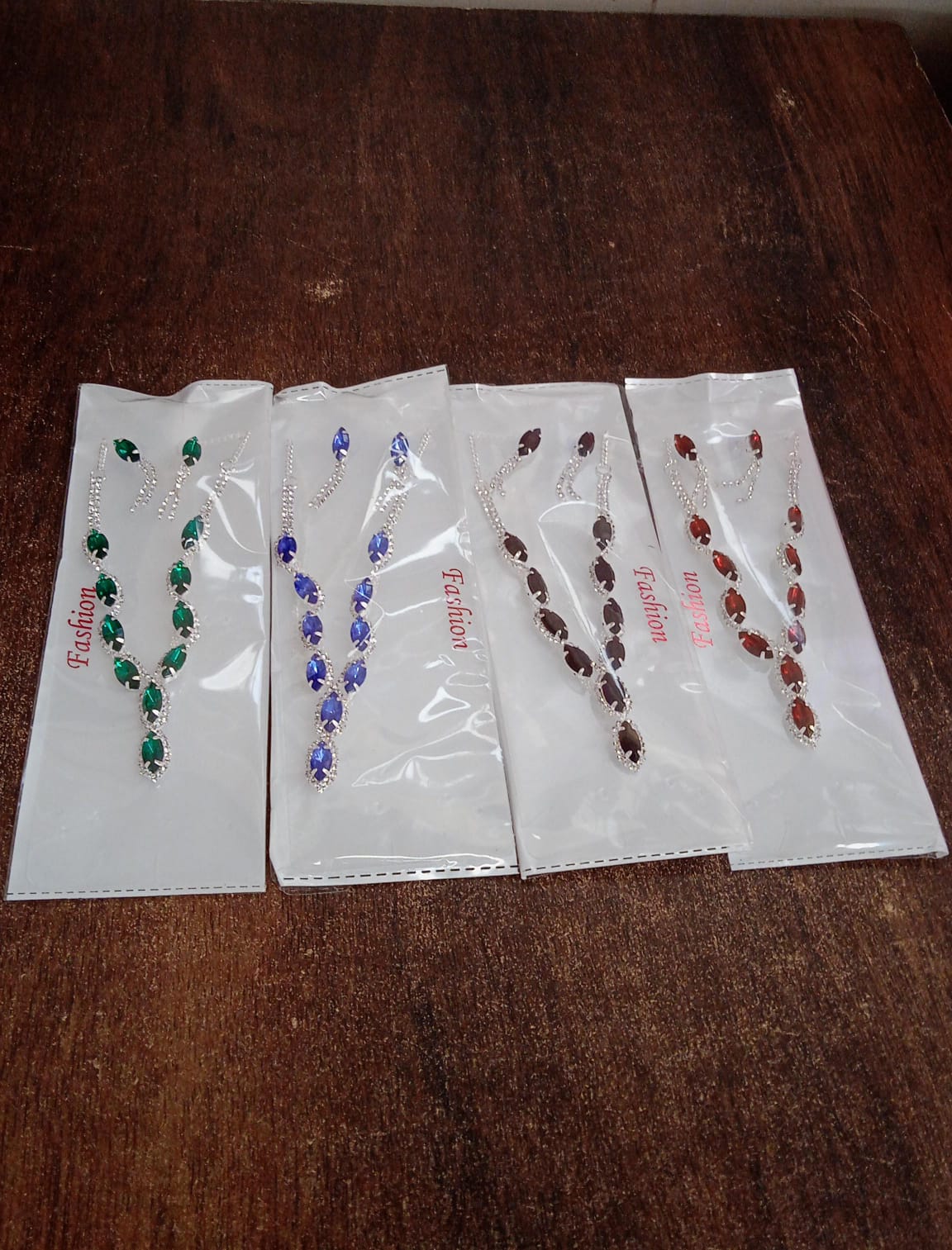 Necklace and Earrings Set Wedding Jewelry Set (1 Set / Mix Color) - Image 7