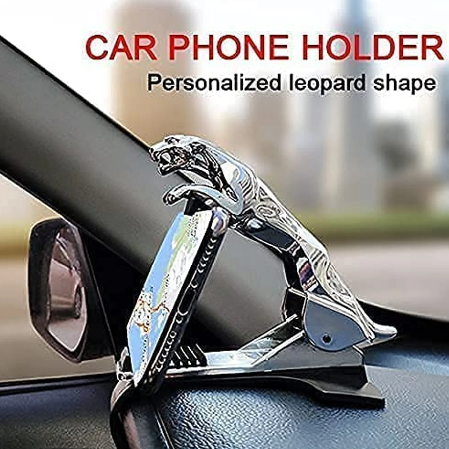 Jaguar Leopard Shape Plastic Phone Clip, Mobile Phone Holder For Car Use - Image 7