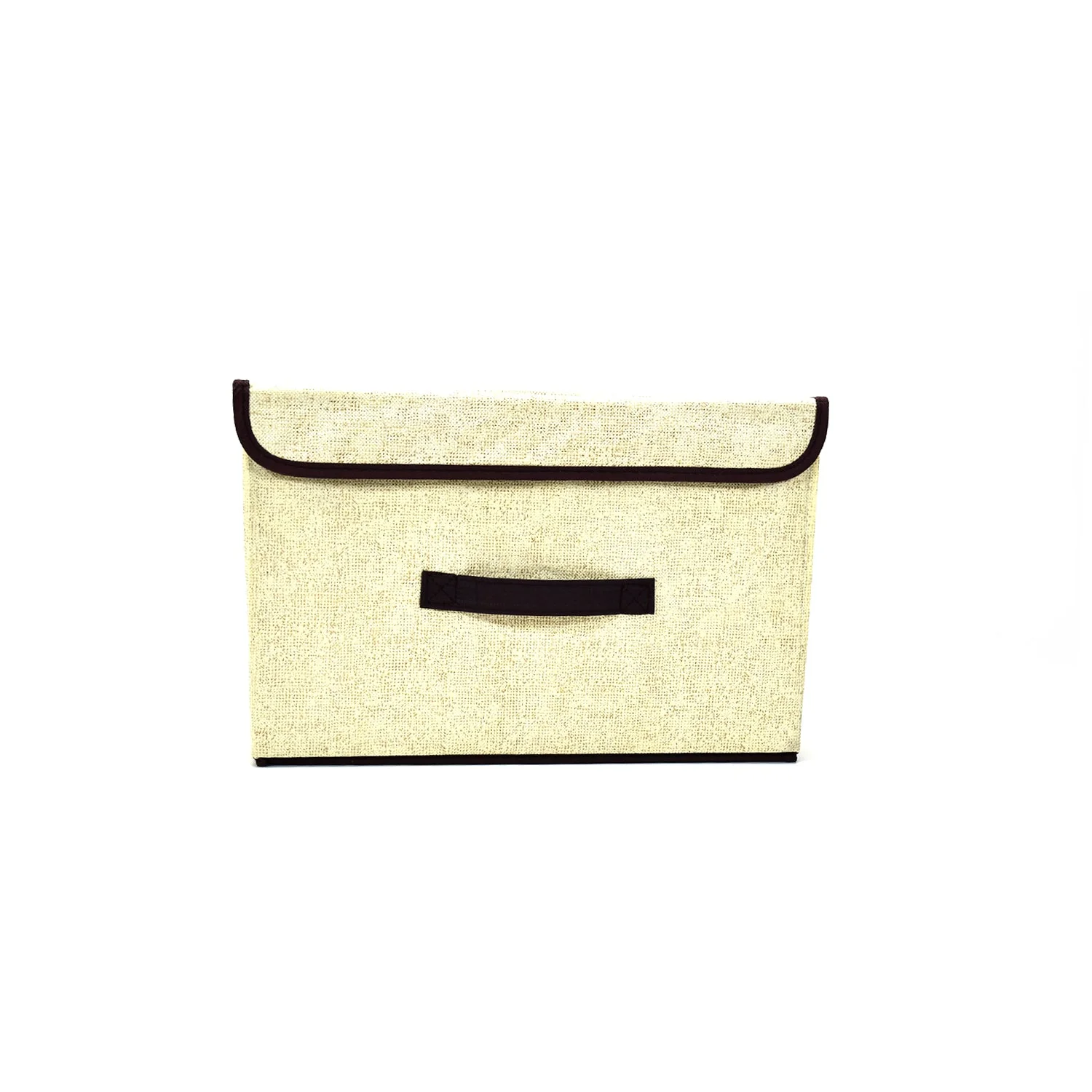 Foldable Storage Box with Lid and Handles Cotton Linen Organizer for Nursery - Image 4