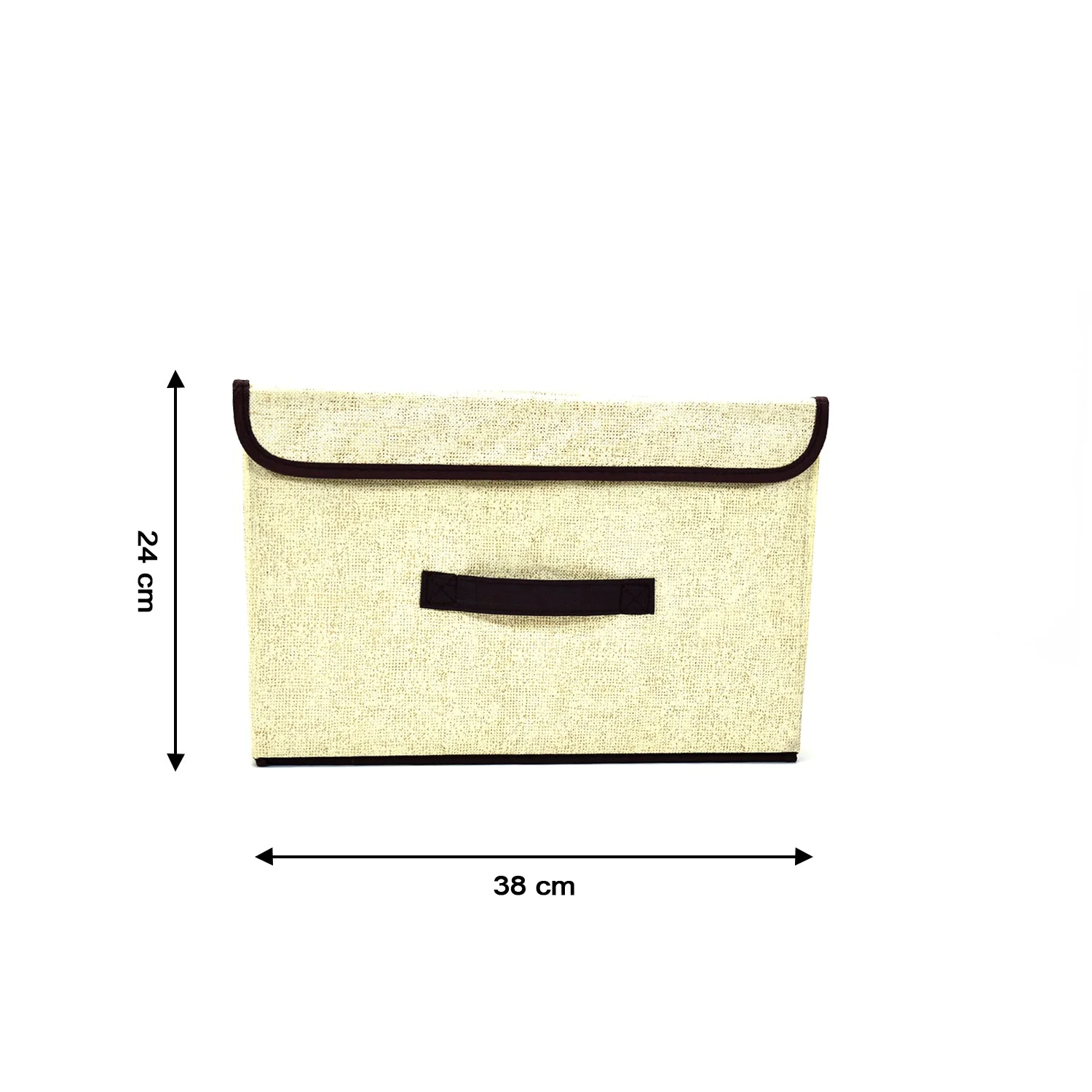 Foldable Storage Box with Lid and Handles Cotton Linen Organizer for Nursery - Image 6