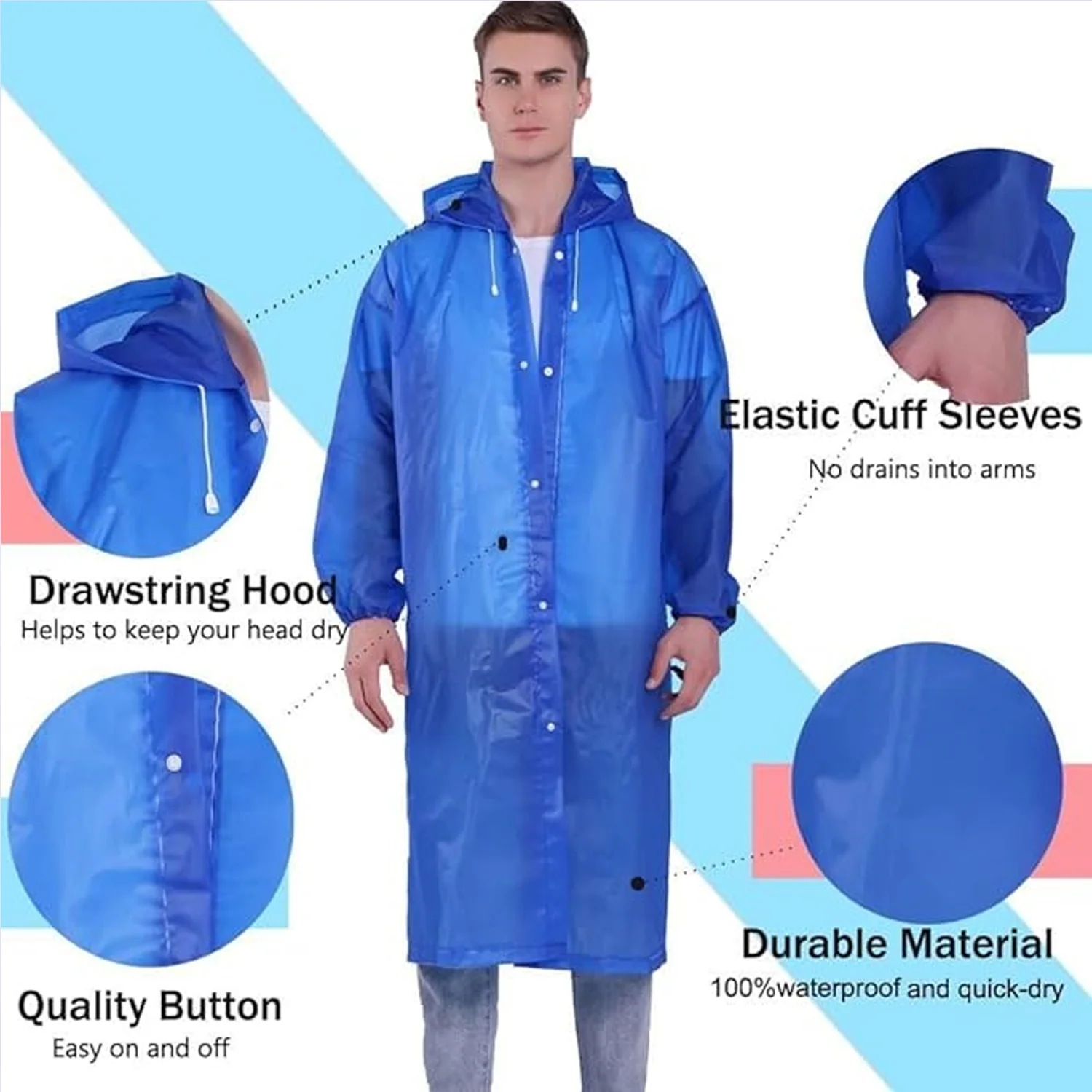 Outdoor Adult Portable Traveling Raincoat for Men & Women - Image 8