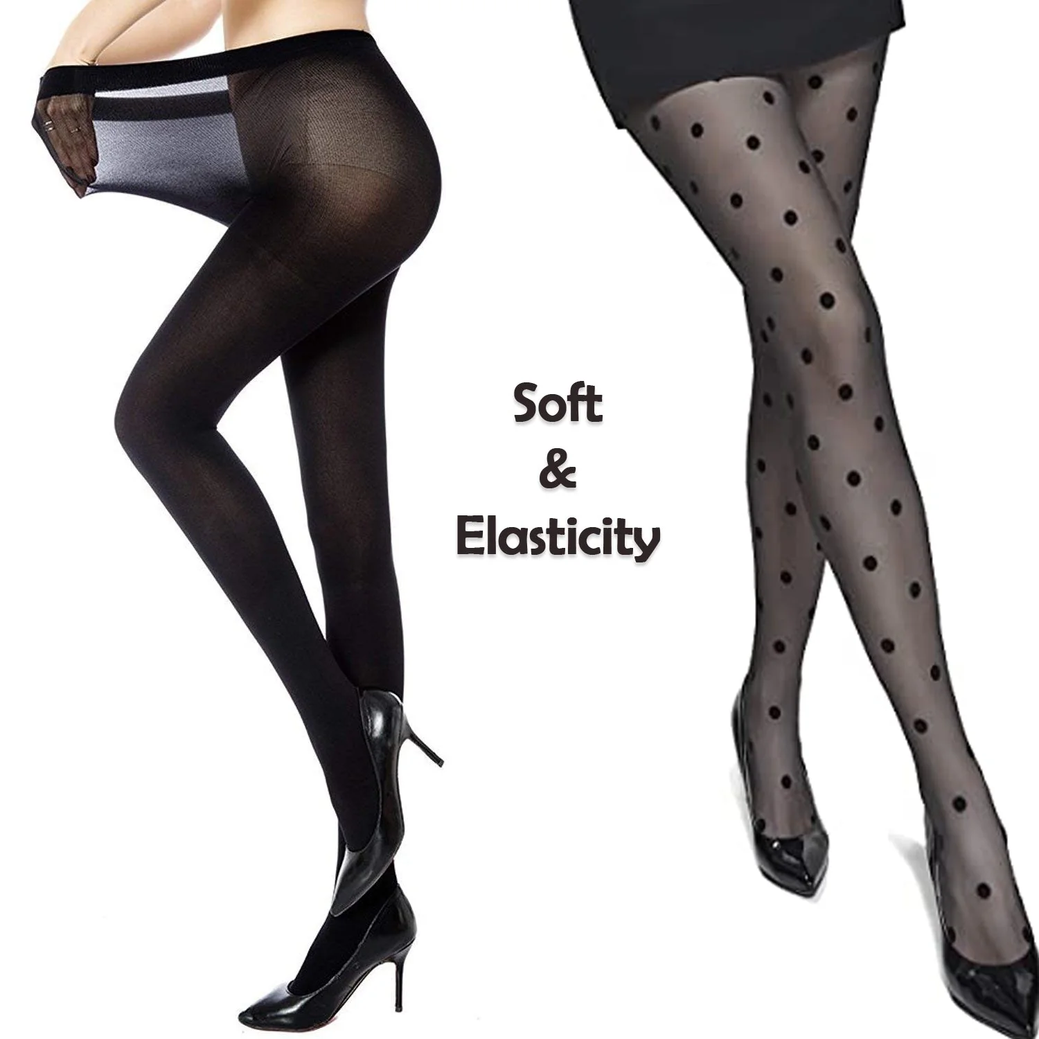 White Dot Body Stocking Cloth with Elastic – Soft Stretch Material Cloth - Image 3