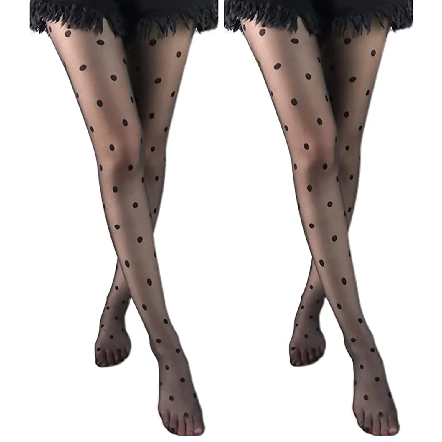 White Dot Body Stocking Cloth with Elastic – Soft Stretch Material Cloth - Image 4