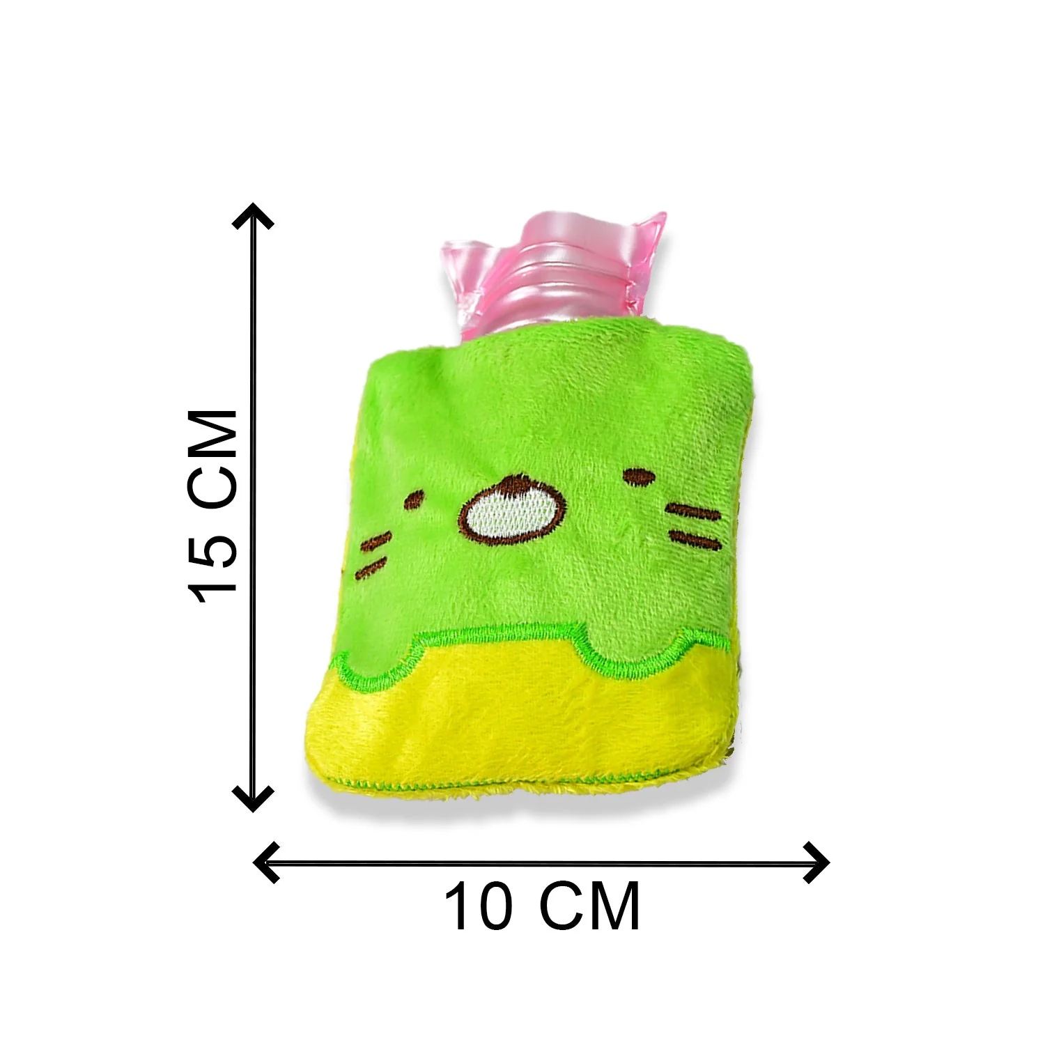 Green Kitty Hot Water Bag with Cover for Pain Relief & Warmth - Image 5