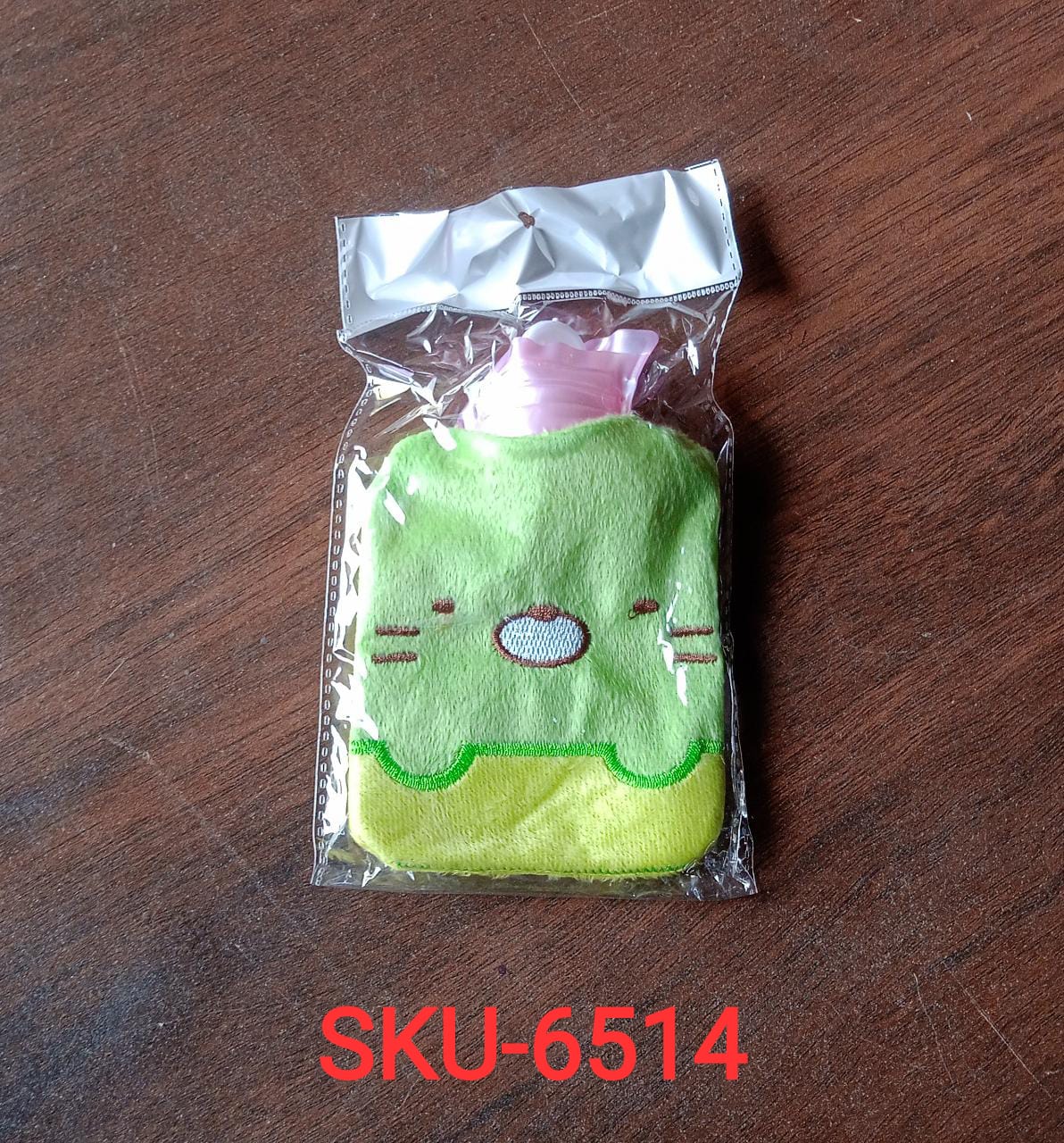 Green Kitty Hot Water Bag with Cover for Pain Relief & Warmth - Image 8