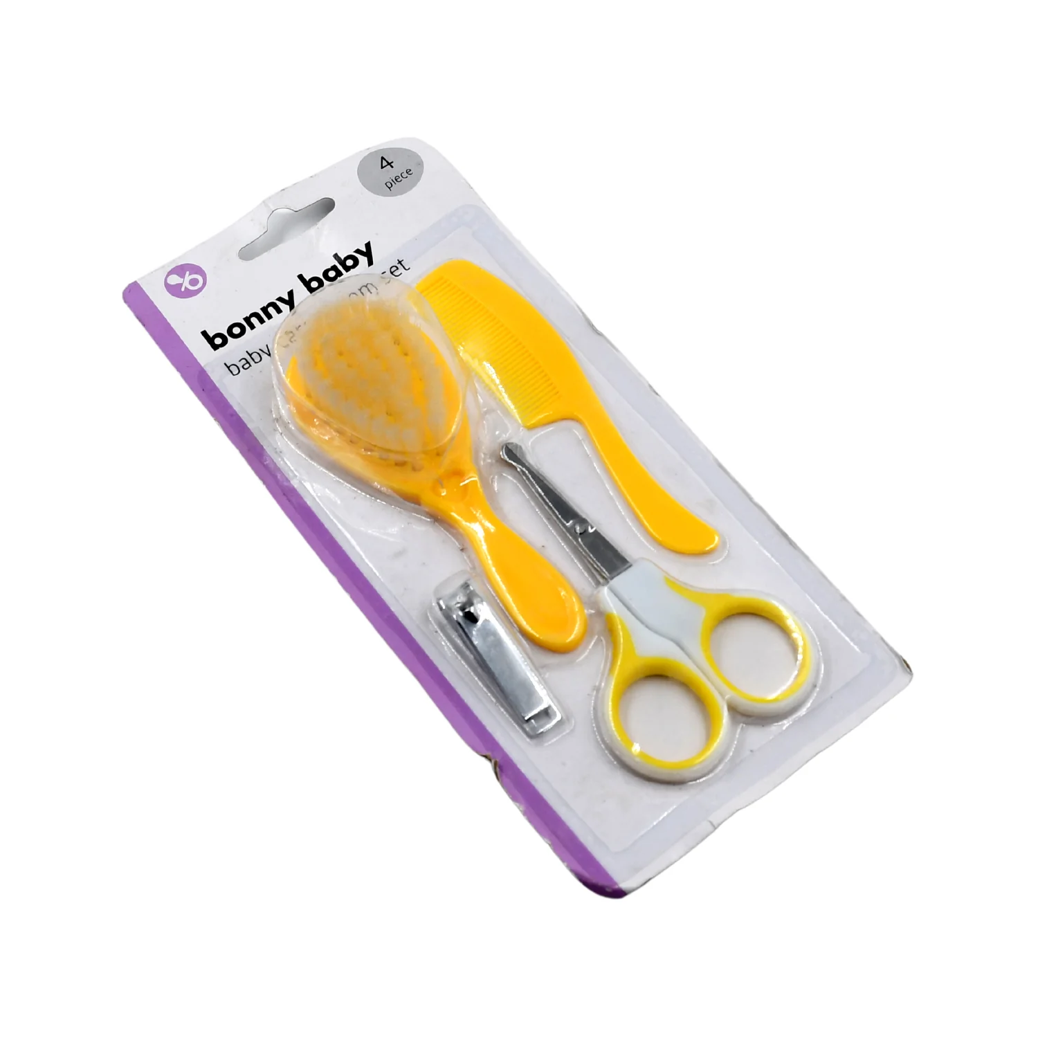 Born Baby Health Care Kit 4 in 1 Nail Clipper Brush Comb Scissors  (4 Pcs Set) - Image 4