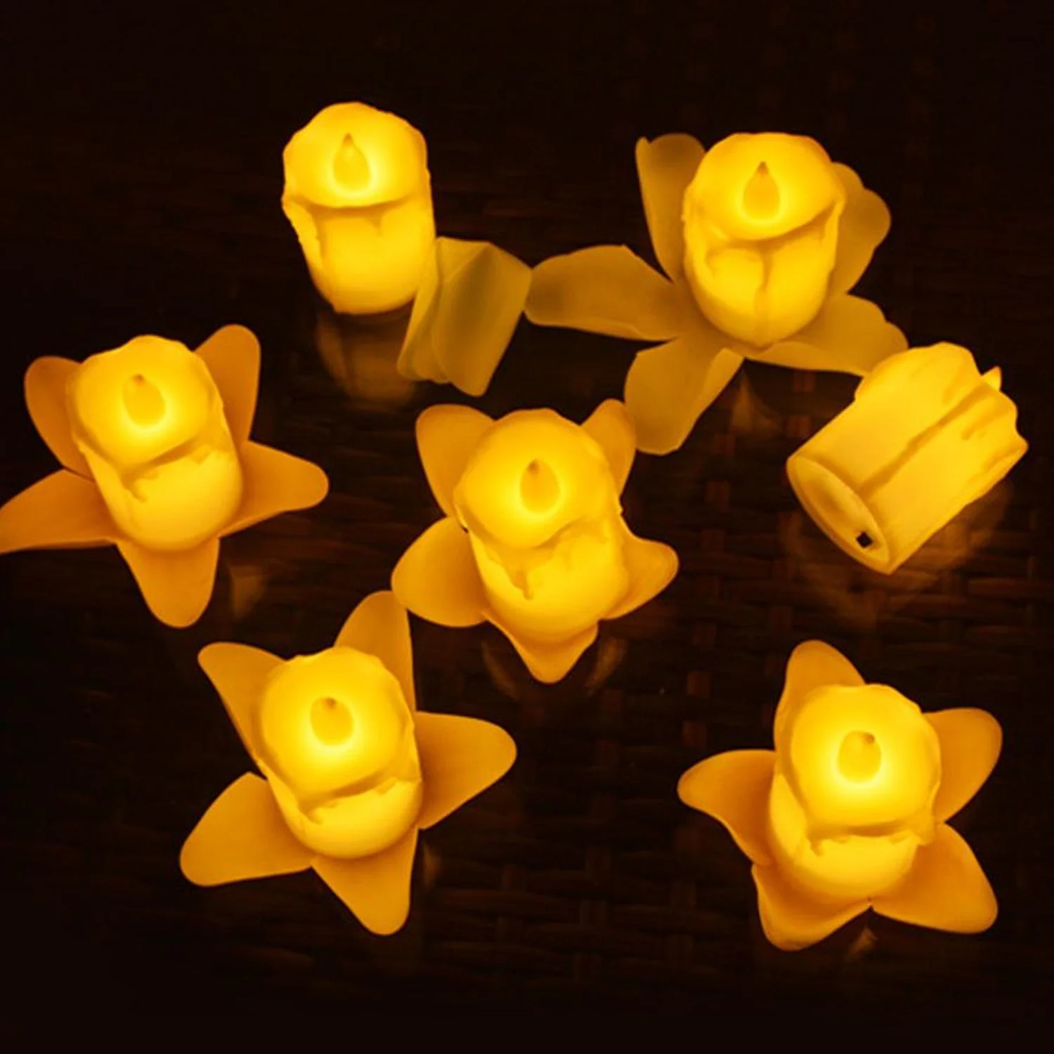 Set of 24 Multicolor Flameless Melted Design Candles for Decoration, Diwali - Image 3
