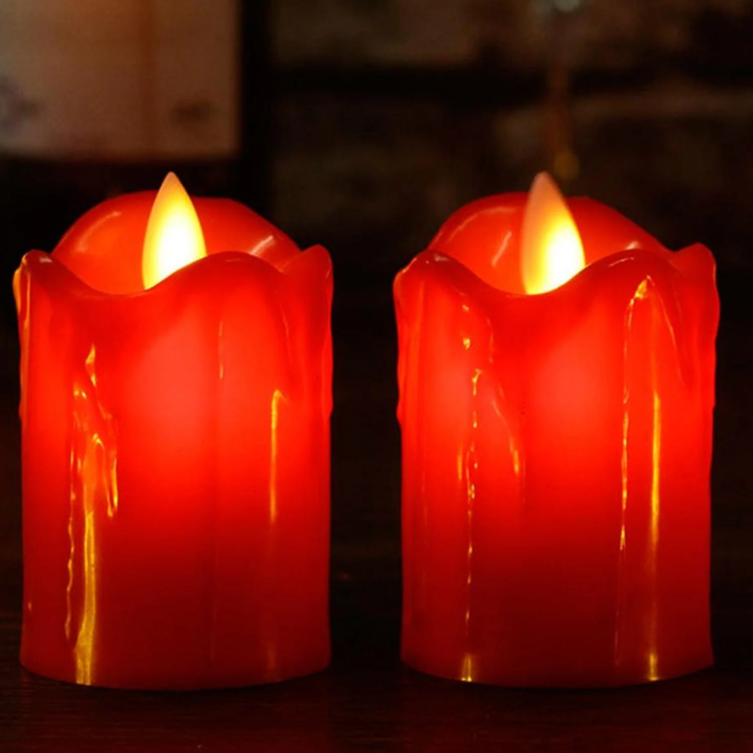 Set of 24 Multicolor Flameless Melted Design Candles for Decoration, Diwali - Image 4