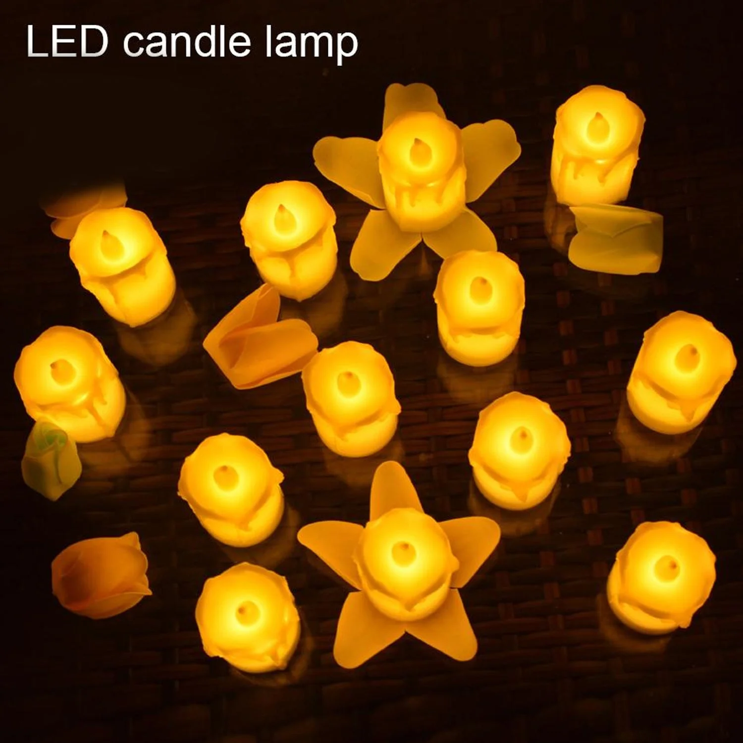 Set of 24 Multicolor Flameless Melted Design Candles for Decoration, Diwali - Image 6