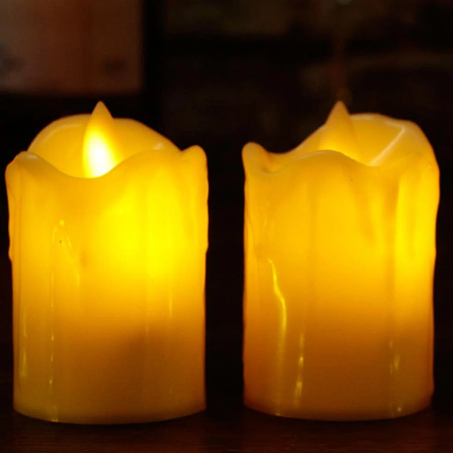 Set of 24 Multicolor Flameless Melted Design Candles for Decoration, Diwali - Image 7