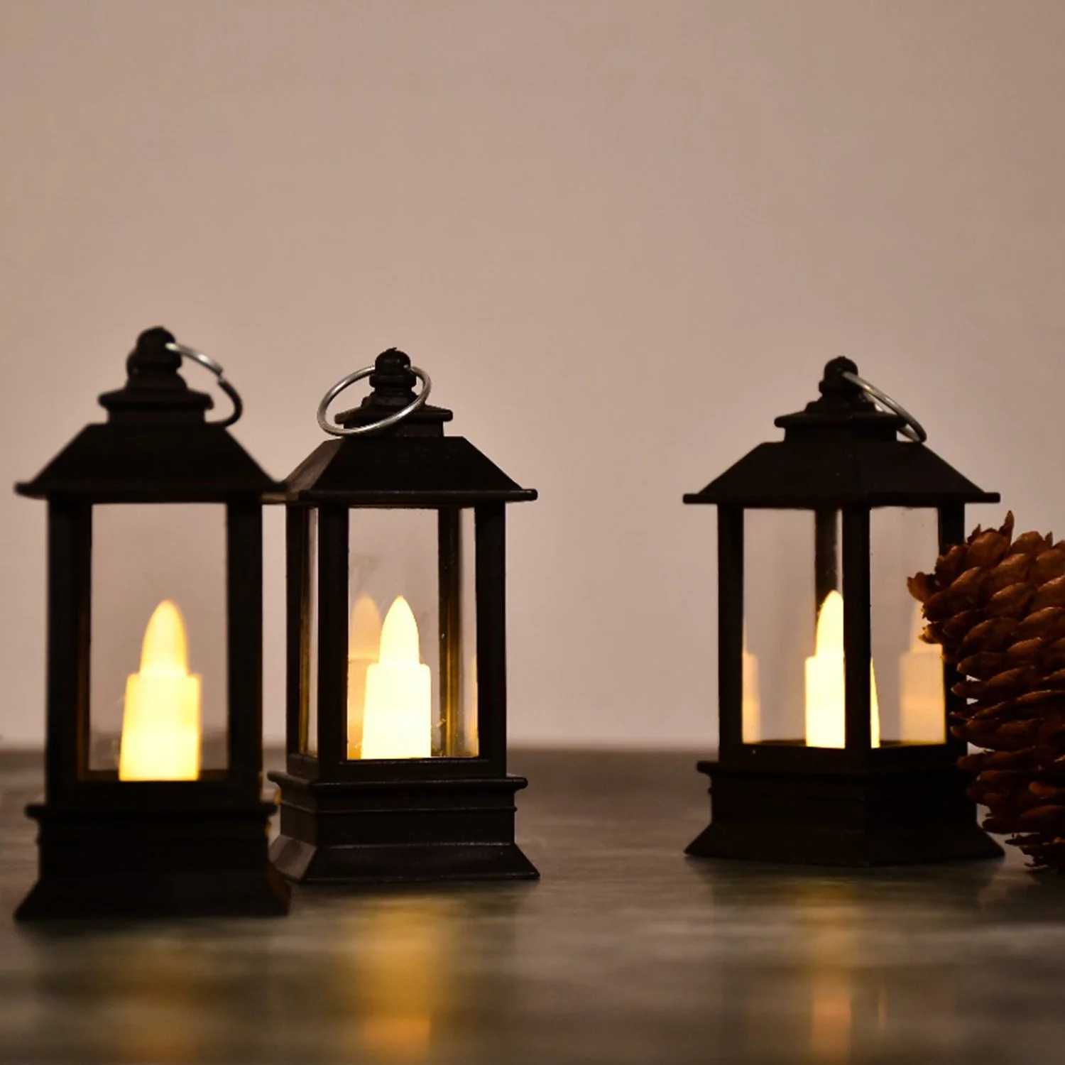 Classic Style Lantern With Artificial Rustic Battery-Operated Flameless Candle Light For Home Decoration (Pack of 24) - Image 6
