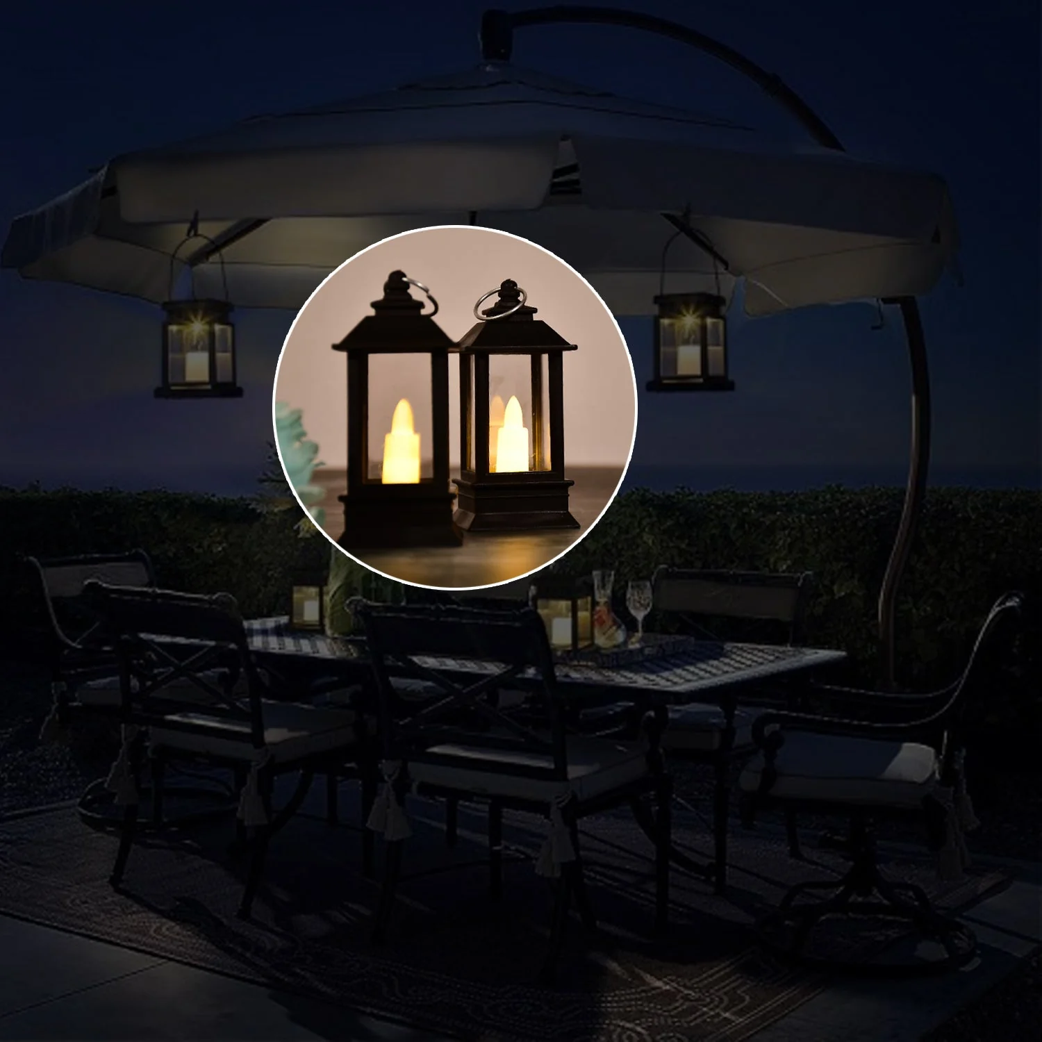 Classic Style Lantern With Artificial Rustic Battery-Operated Flameless Candle Light For Home Decoration (Pack of 24) - Image 7