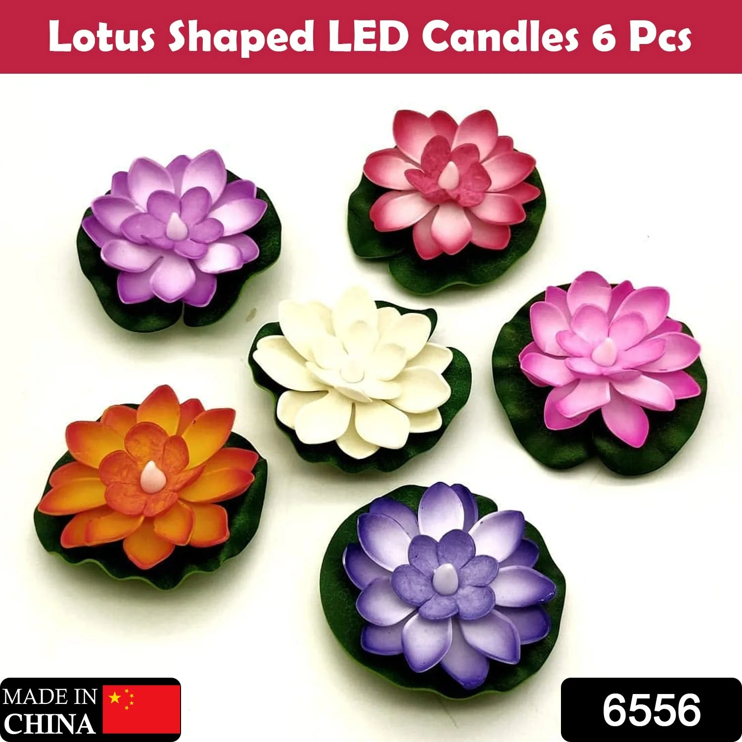 Water Floating Smokeless Candles & Lotus Flowers Sensor Led TeaLight  (Pack of 6) - Image 2