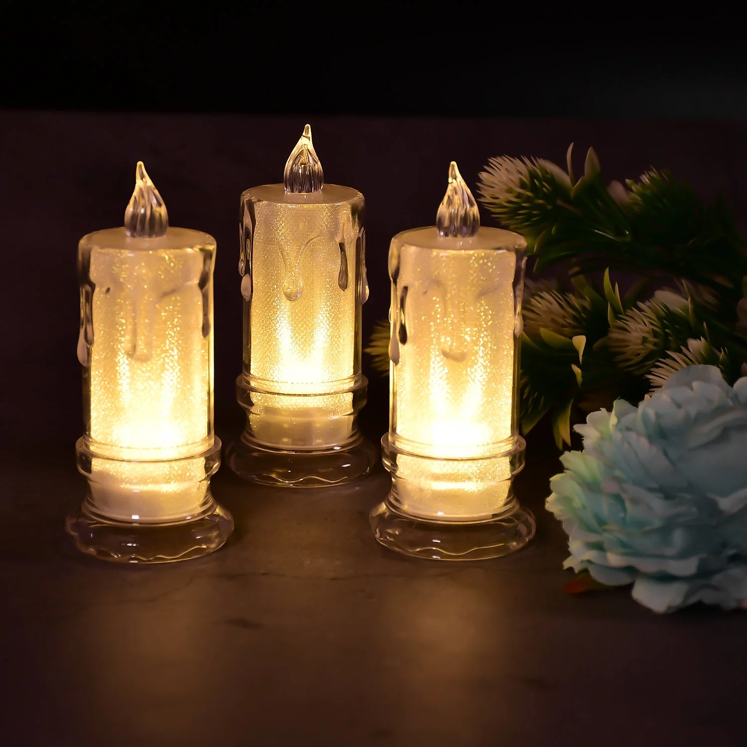 Big Flameless Melted Design Candles Set, Diwali (12 pcs) - Image 3
