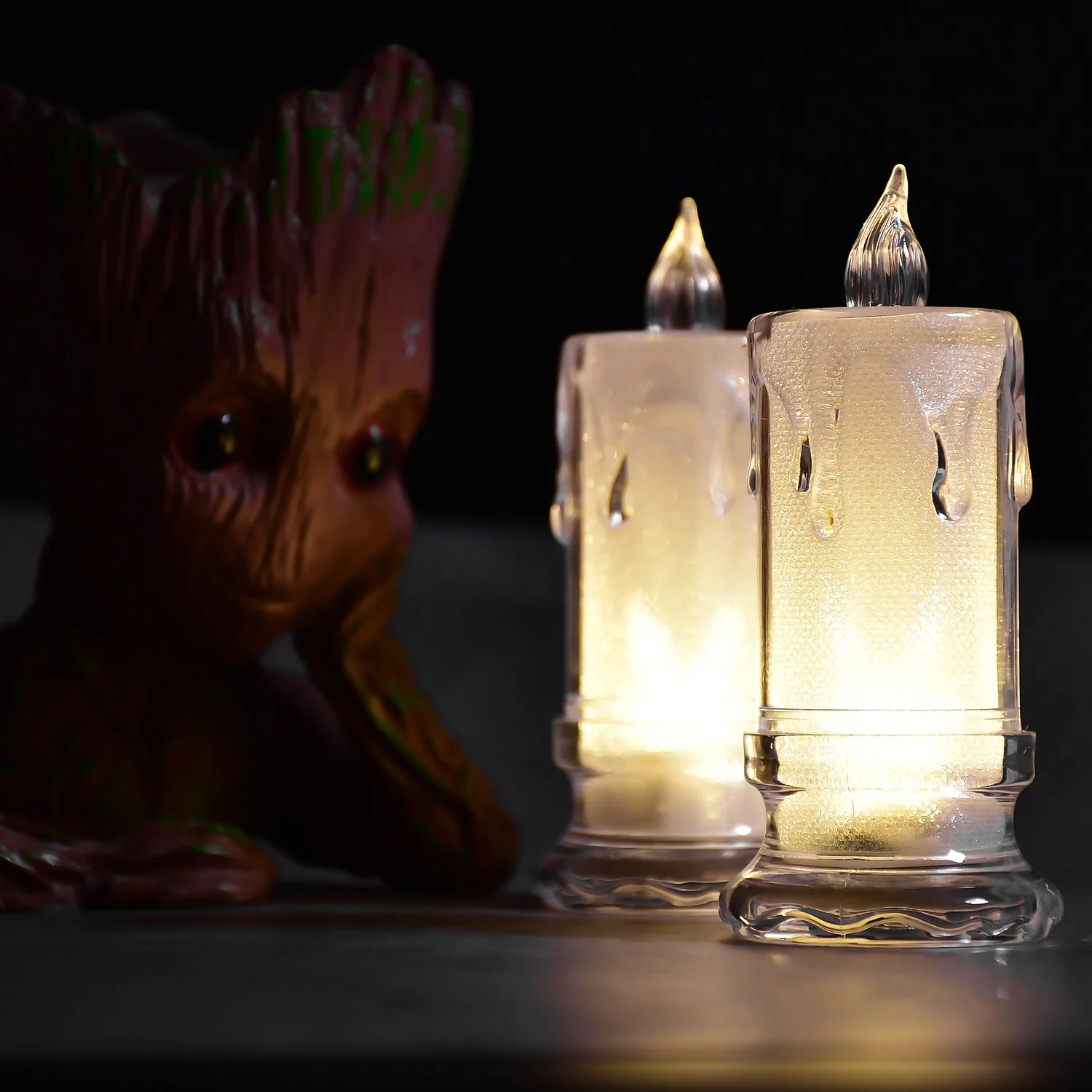 Big Flameless Melted Design Candles Set, Diwali (12 pcs) - Image 6