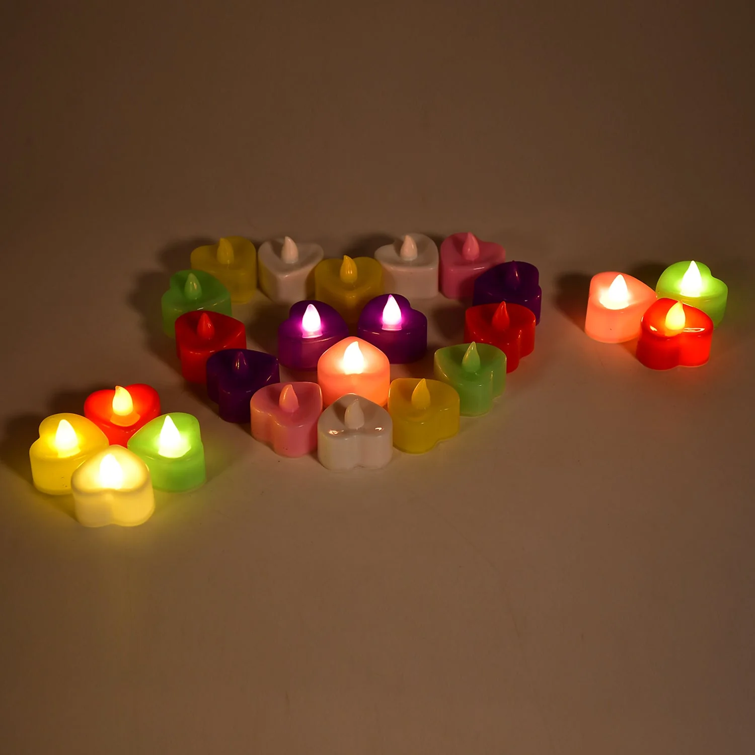 HEART LED FESTIVAL TEALIGHT WITH BATTERY OPERATE, Diwali ( 24PCS ) - Image 3