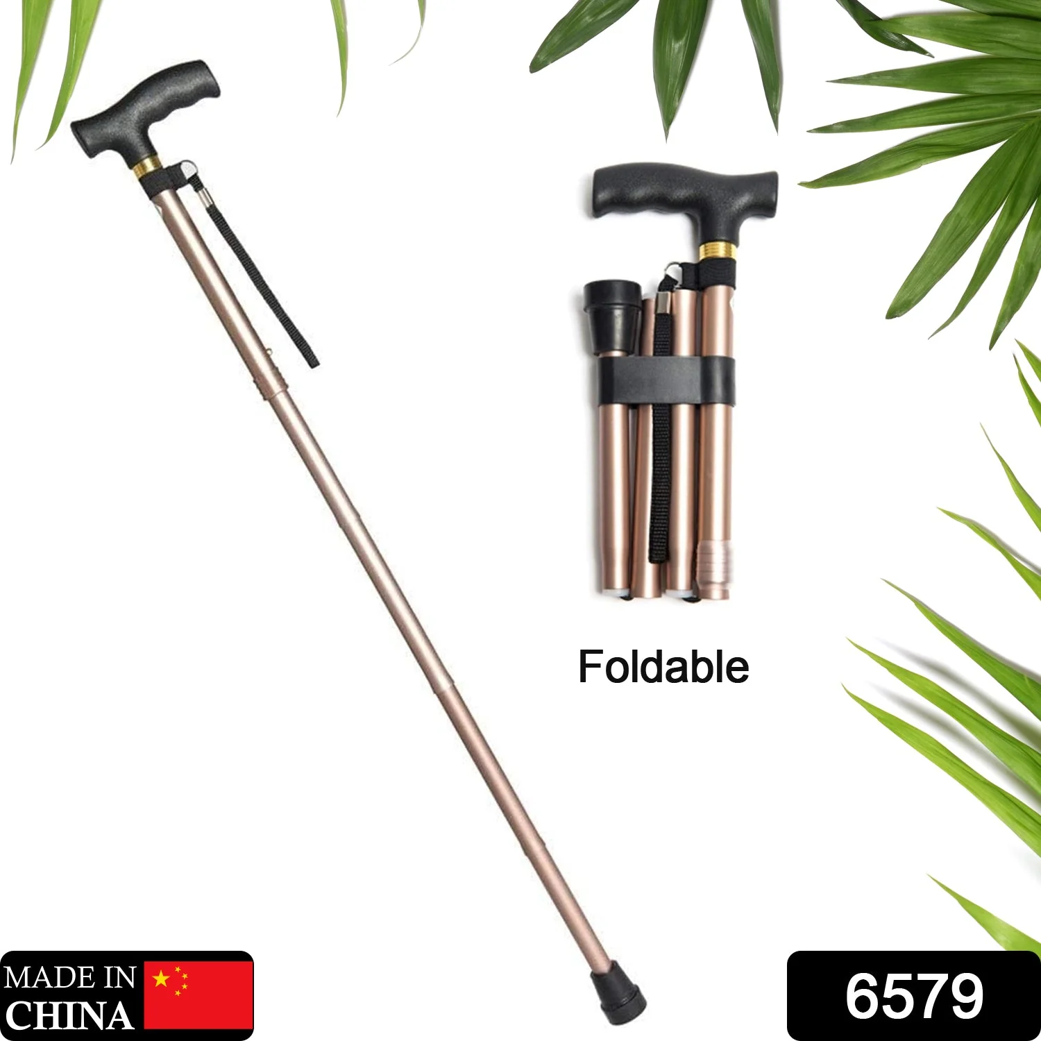 Foldable Walking Cane with LED Handle – Collapsible Mobility Stick - Image 2