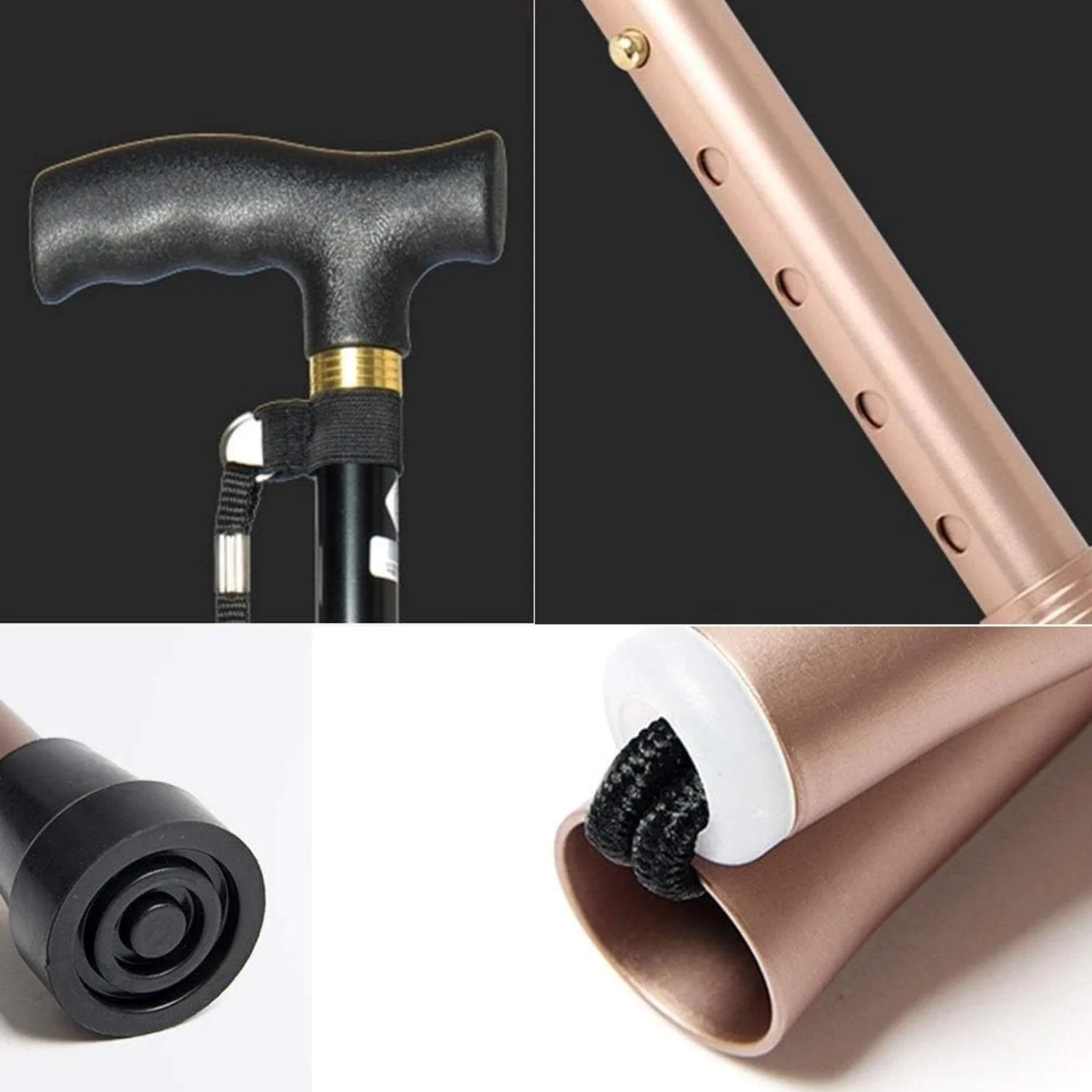 Foldable Walking Cane with LED Handle – Collapsible Mobility Stick - Image 3