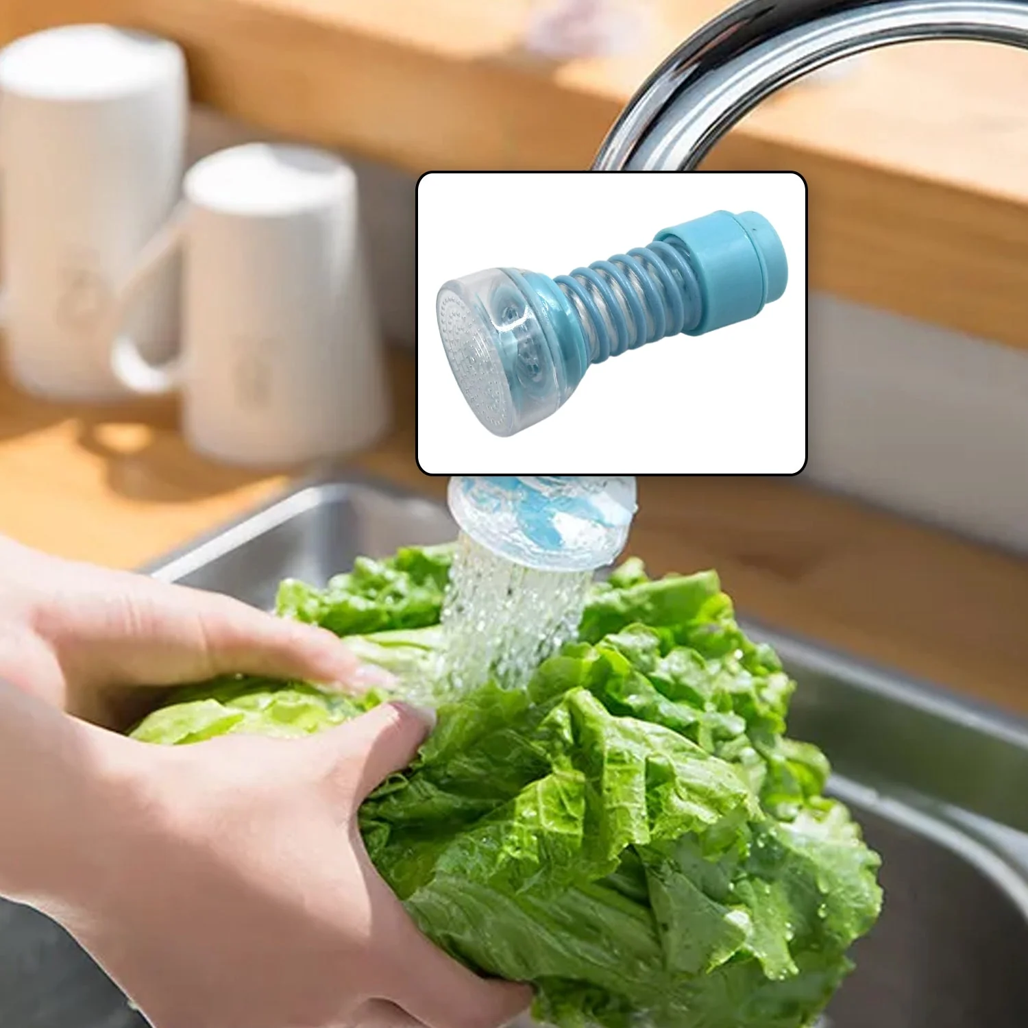Faucet Sprayer Filter Nozzle Rotatable Adjustable Tap for Wash Basin Removable - Image 3