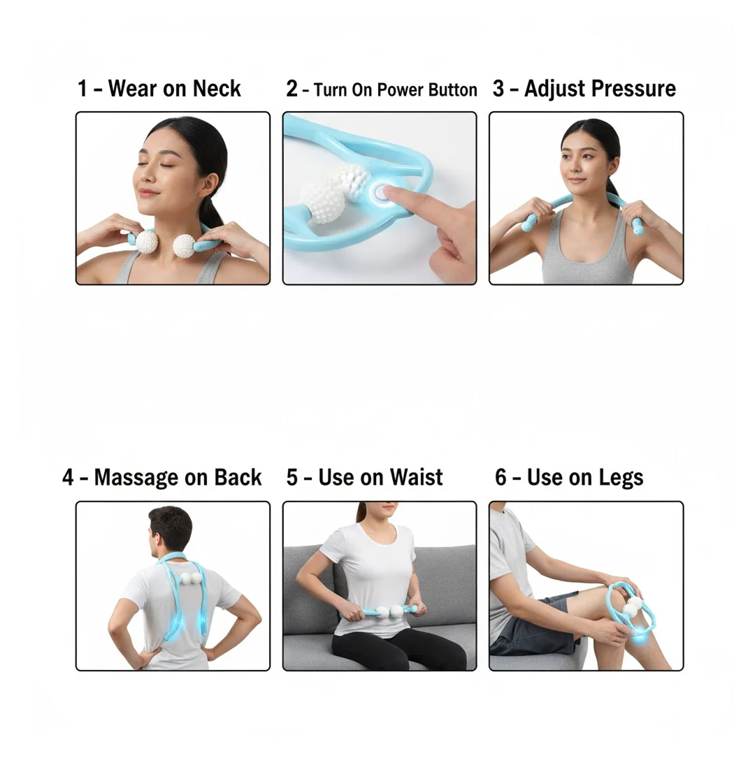 Portable Neck & Shoulder Massager for Back & Waist Relief - Image 2