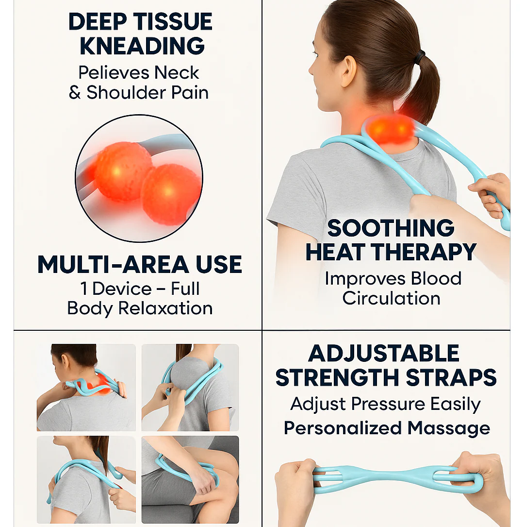 Portable Neck & Shoulder Massager for Back & Waist Relief - Image 3