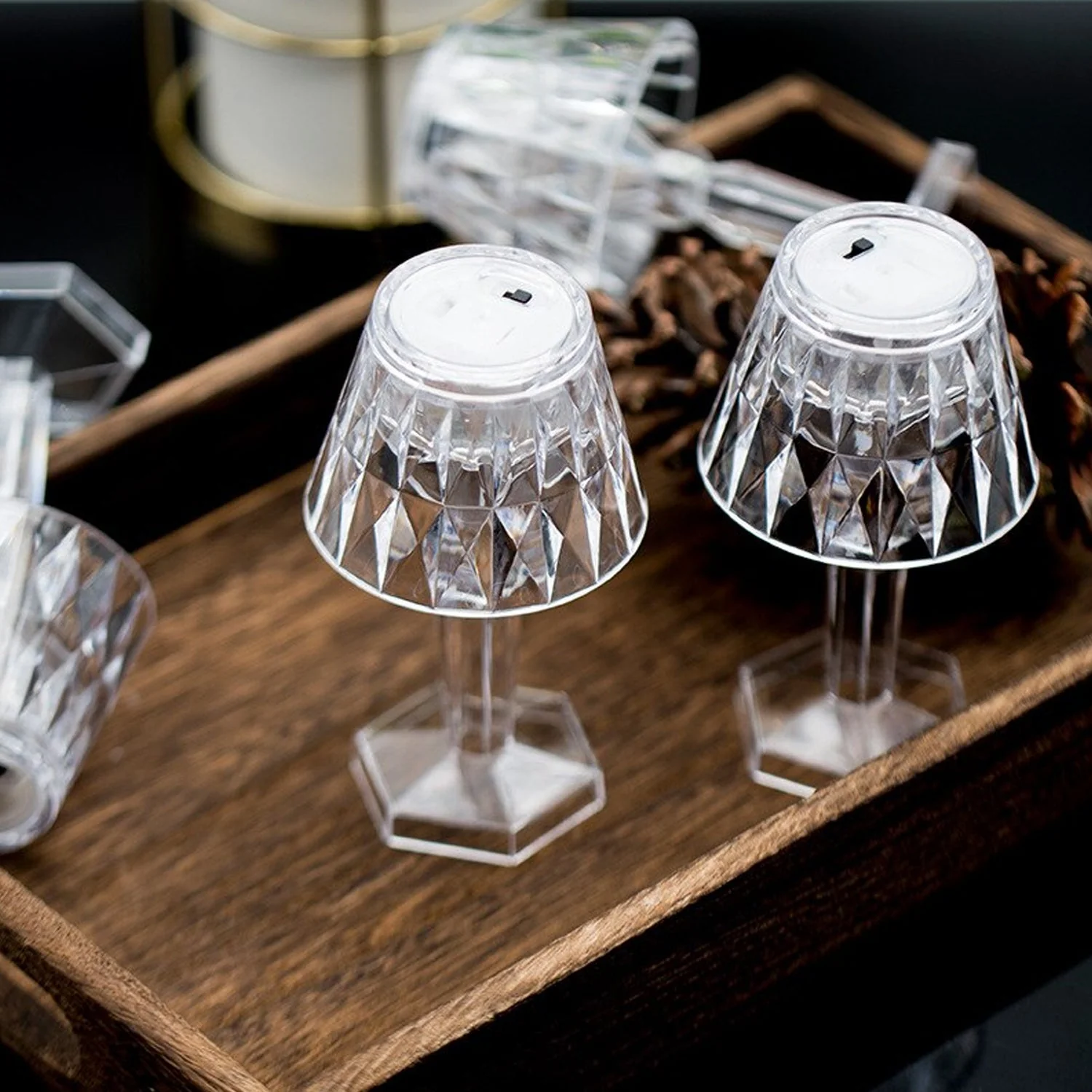 2in1 Transparent Mini Crystal Table Lamp with Reflection Light - Image 10