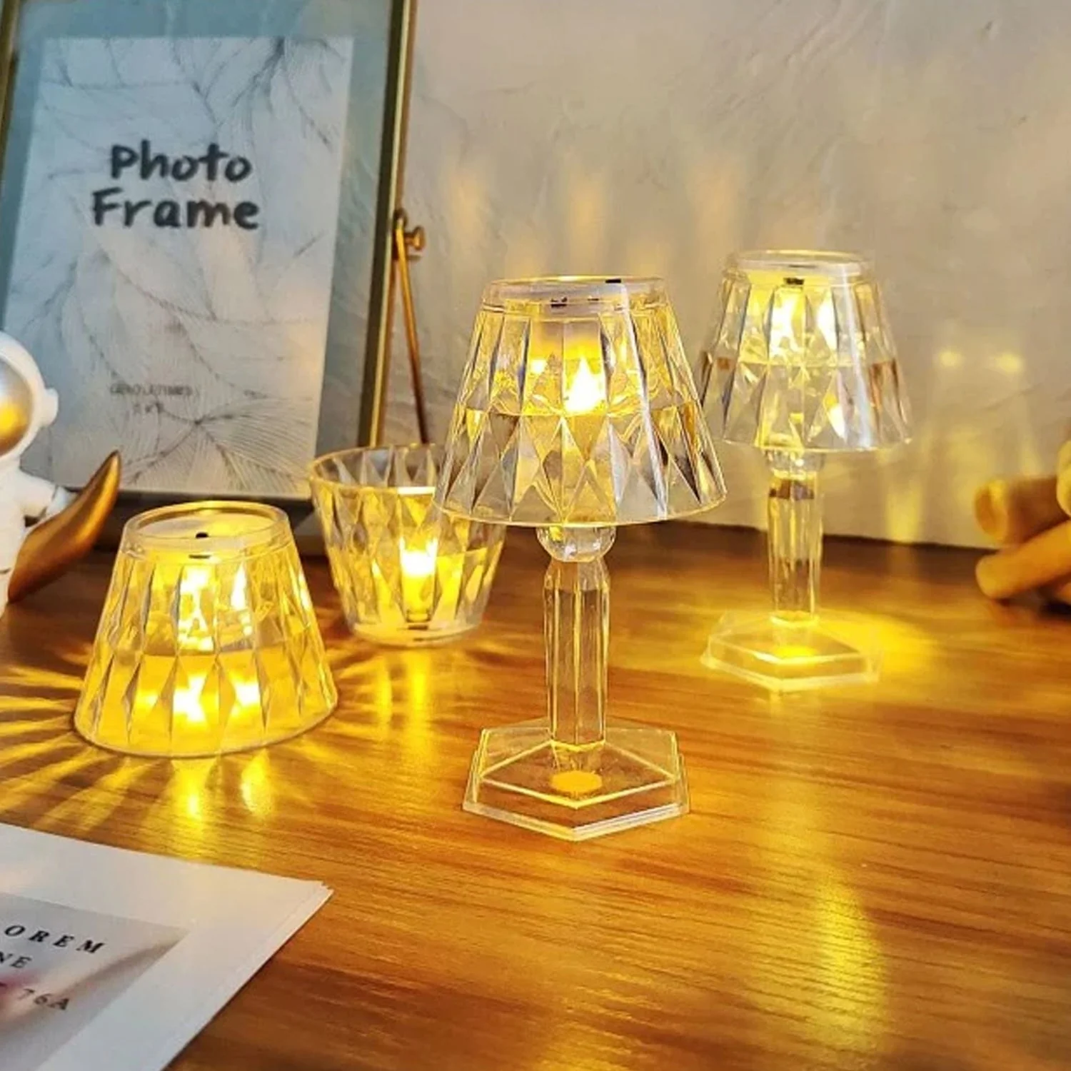 2in1 Transparent Mini Crystal Table Lamp with Reflection Light - Image 6