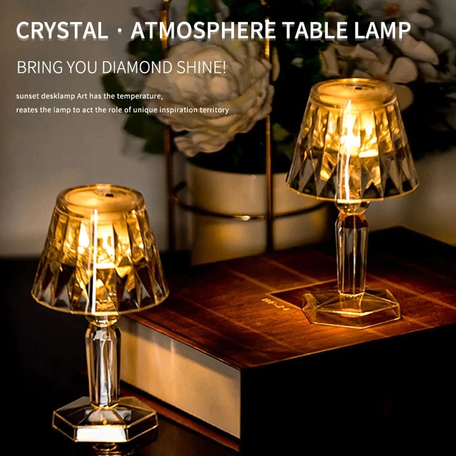 2in1 Transparent Mini Crystal Table Lamp with Reflection Light - Image 8