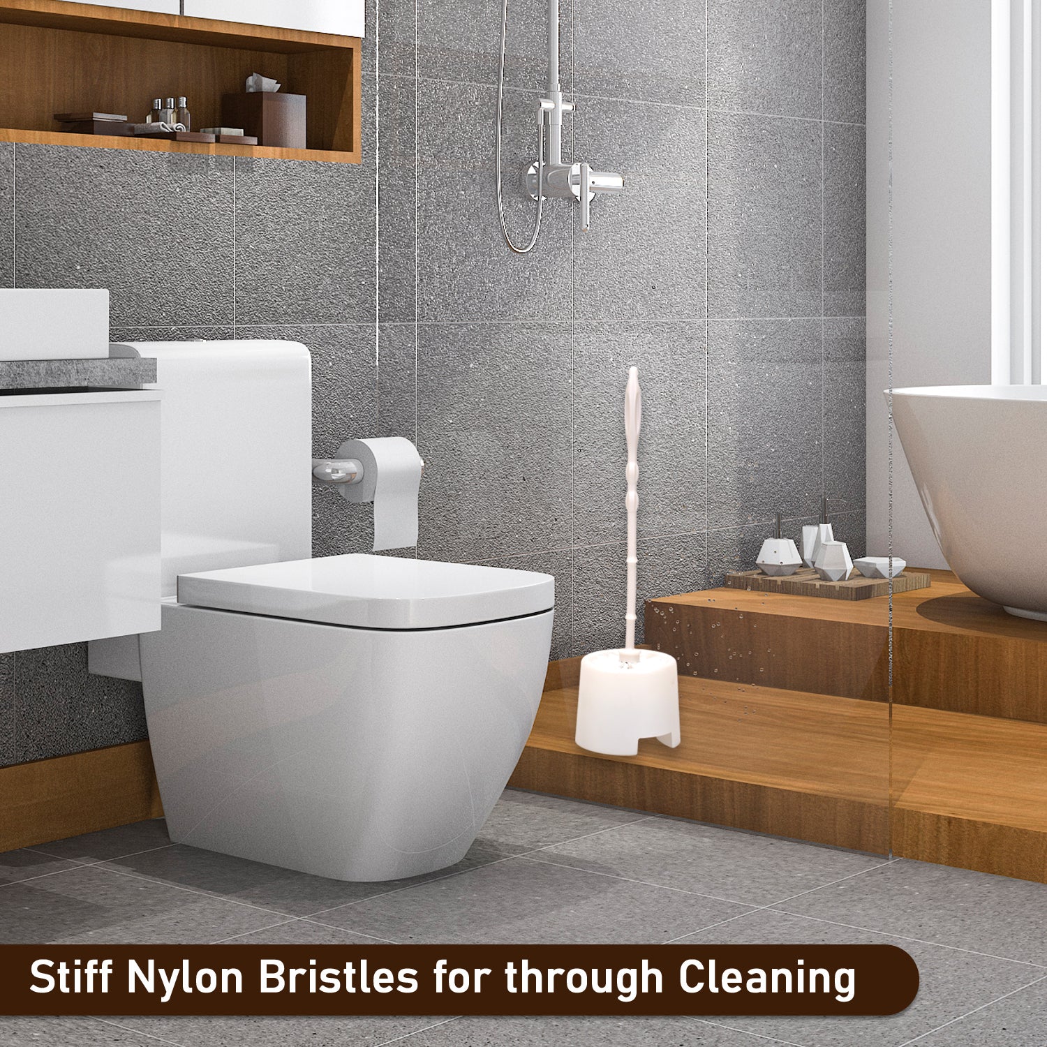 Toilet Cleaning Brush with Potted Holder - Image 13