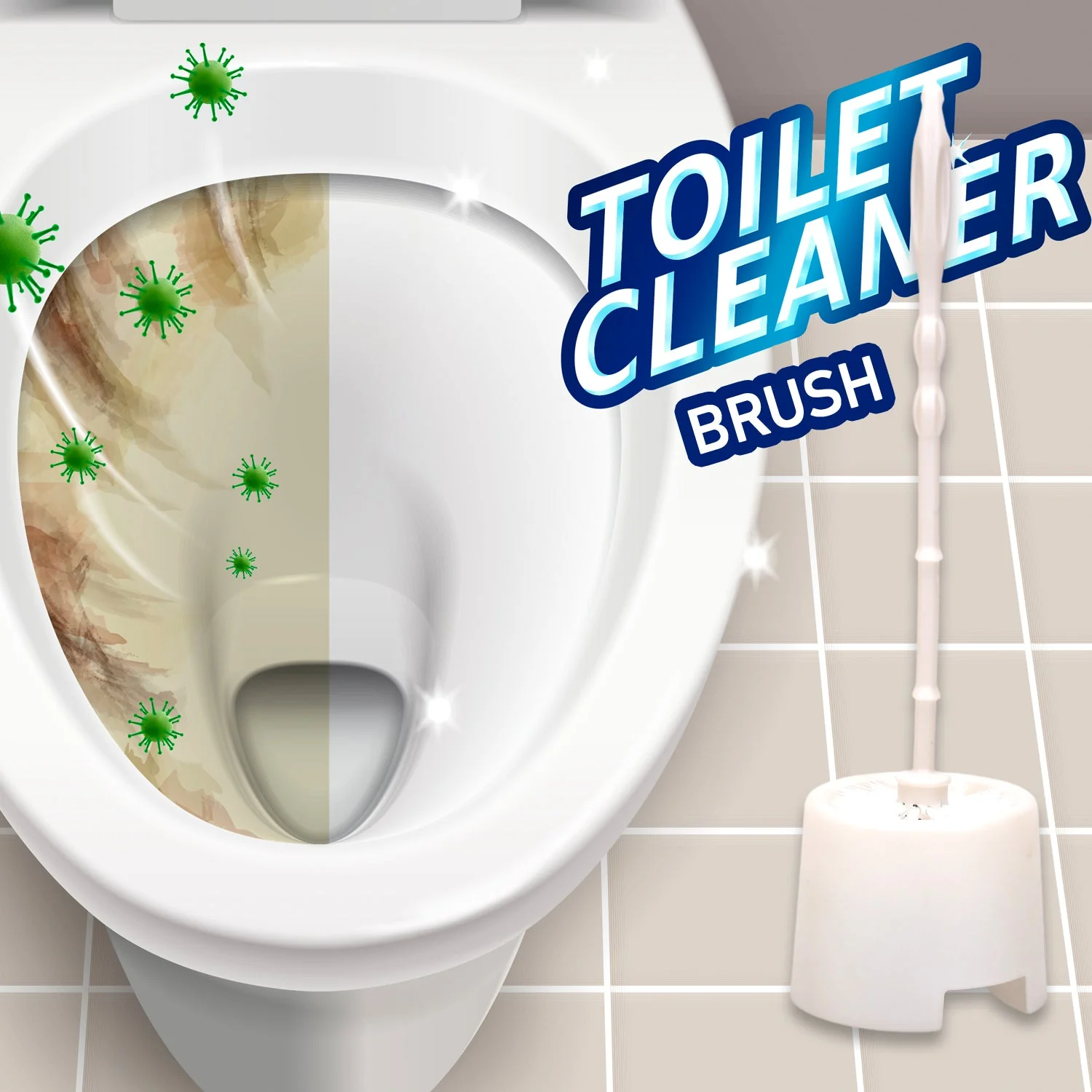 Toilet Cleaning Brush with Potted Holder - Image 7