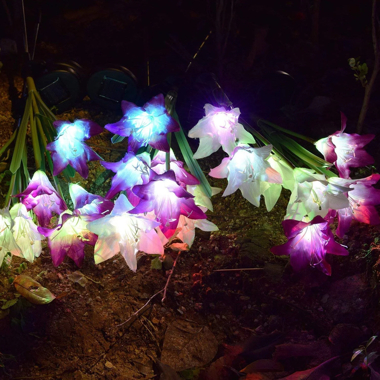 Waterproof Outdoor Solar Lily Flower Stake Lights ( Pack Of 2 pcs ) - Image 10