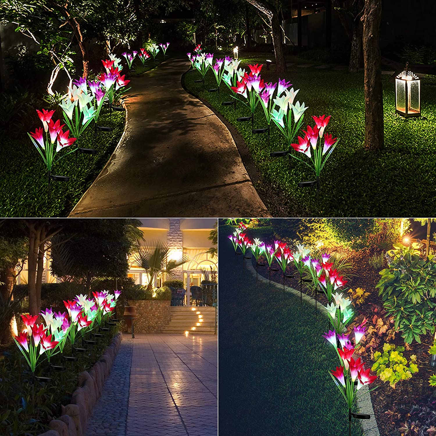 Waterproof Outdoor Solar Lily Flower Stake Lights ( Pack Of 2 pcs ) - Image 11