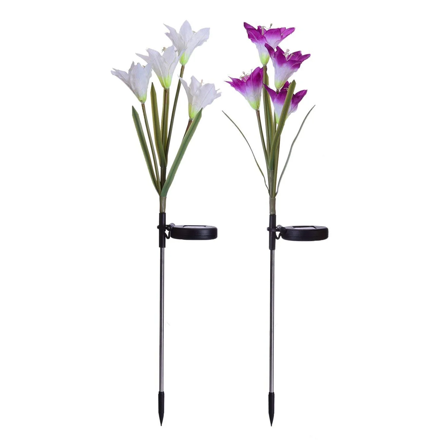 Waterproof Outdoor Solar Lily Flower Stake Lights ( Pack Of 2 pcs ) - Image 4