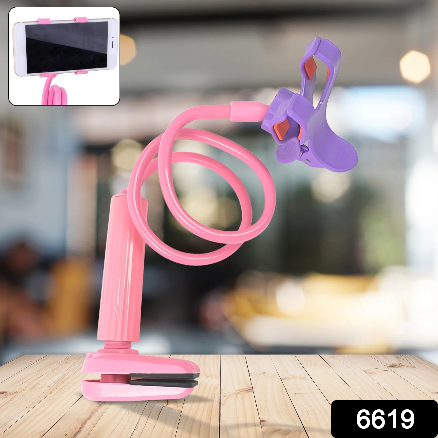 Flexible 360 Degree Portable Foldable Lazy Stand Bracket Cell Phone Holder (1 Pc) - Image 2