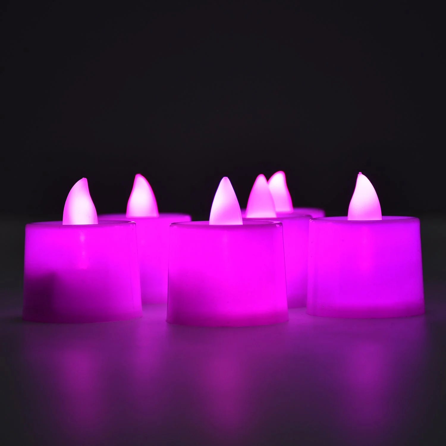 Pink Flameless LED Tealights Smokeless Decorative Candles LED Tea Light Pack of 24 - Image 3