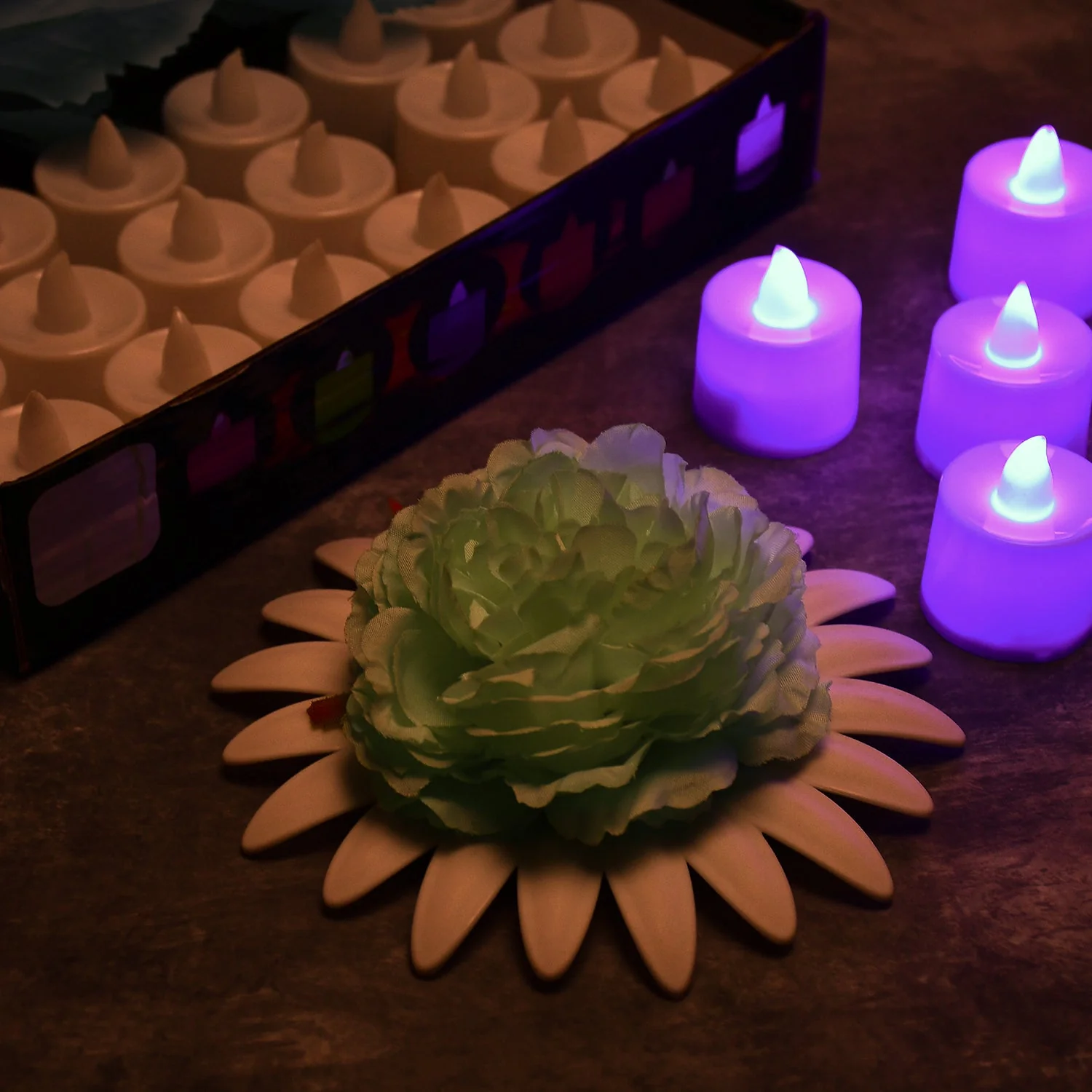 Pink Flameless LED Tealights Smokeless Decorative Candles LED Tea Light Pack of 24 - Image 5