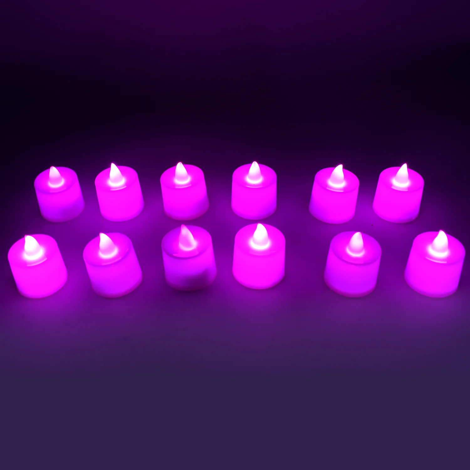 Pink Flameless LED Tealights for Festive Home Decor (Pack of 12) - Image 3