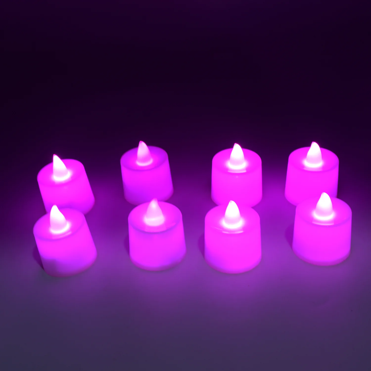 Pink Flameless LED Tealights for Festive Home Decor (Pack of 8) - Image 3
