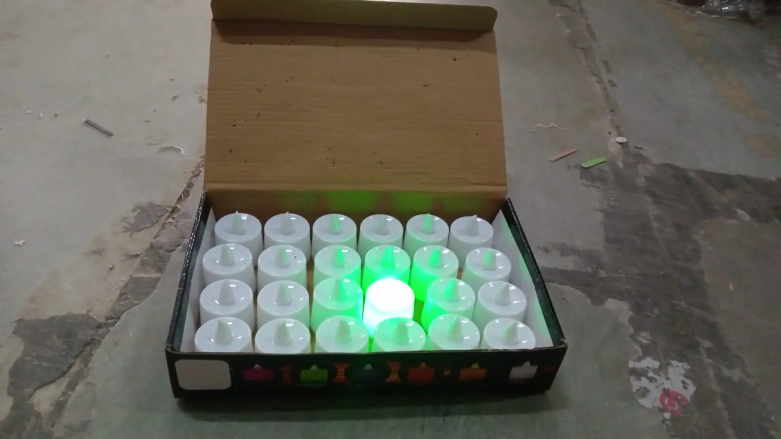 Green Flameless LED Tealights Smokeless Candles for Home Decoration Pack of 24 - Image 8