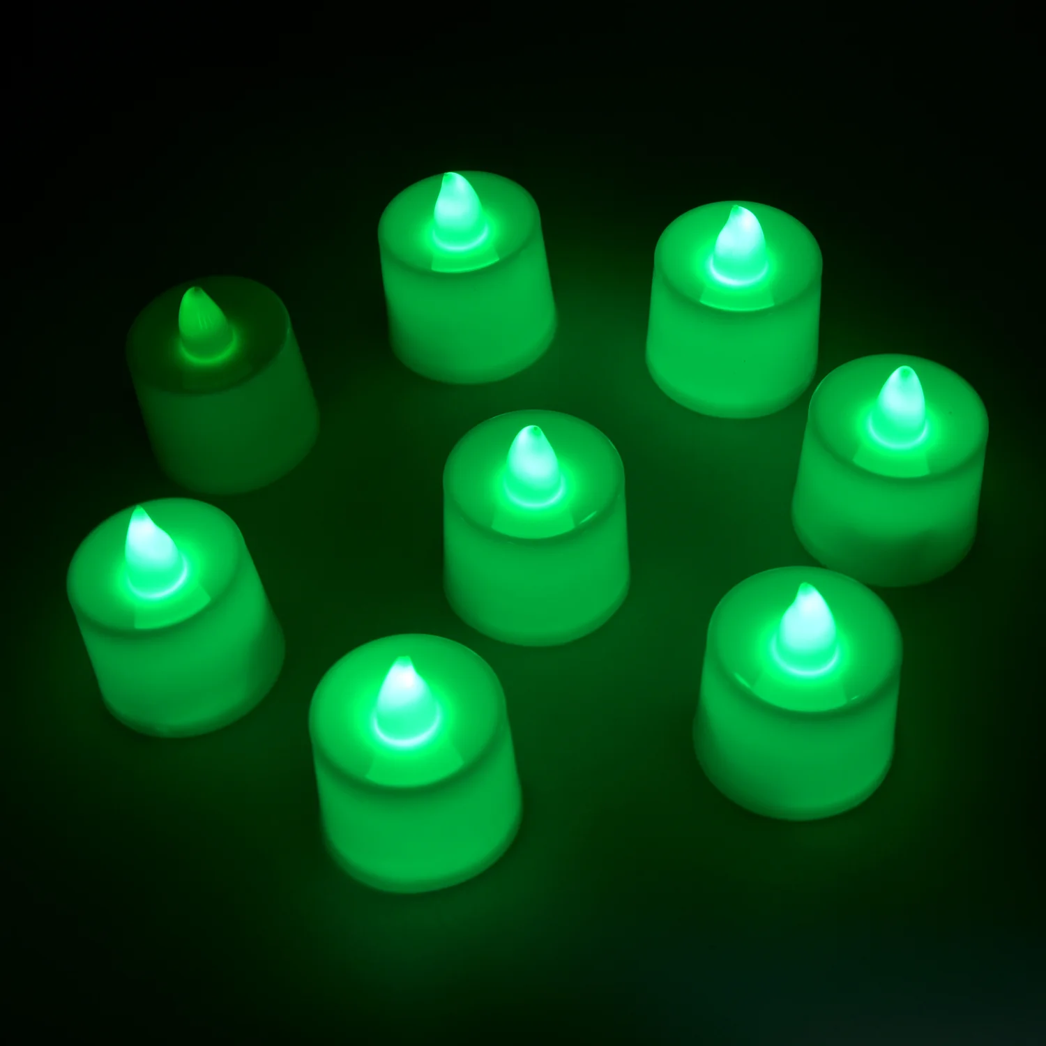 Green Flameless LED Tealights Smokeless Decorative Candles LED Tea Light Pack of 8 - Image 5